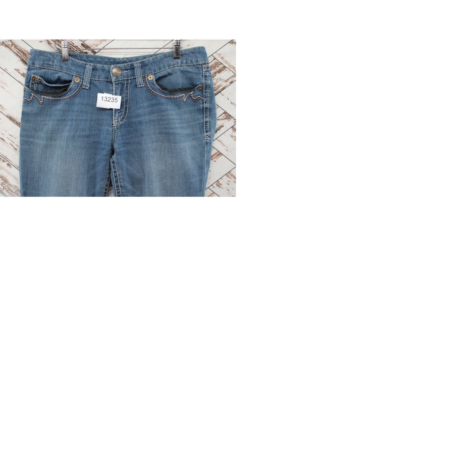 Vintage Seven 7 Jeans Women 12 Blue Denim Boot Cut Embroidered Mid-Rise Stretch Size 34" / US 12 / IT 48 - 9 Thumbnail