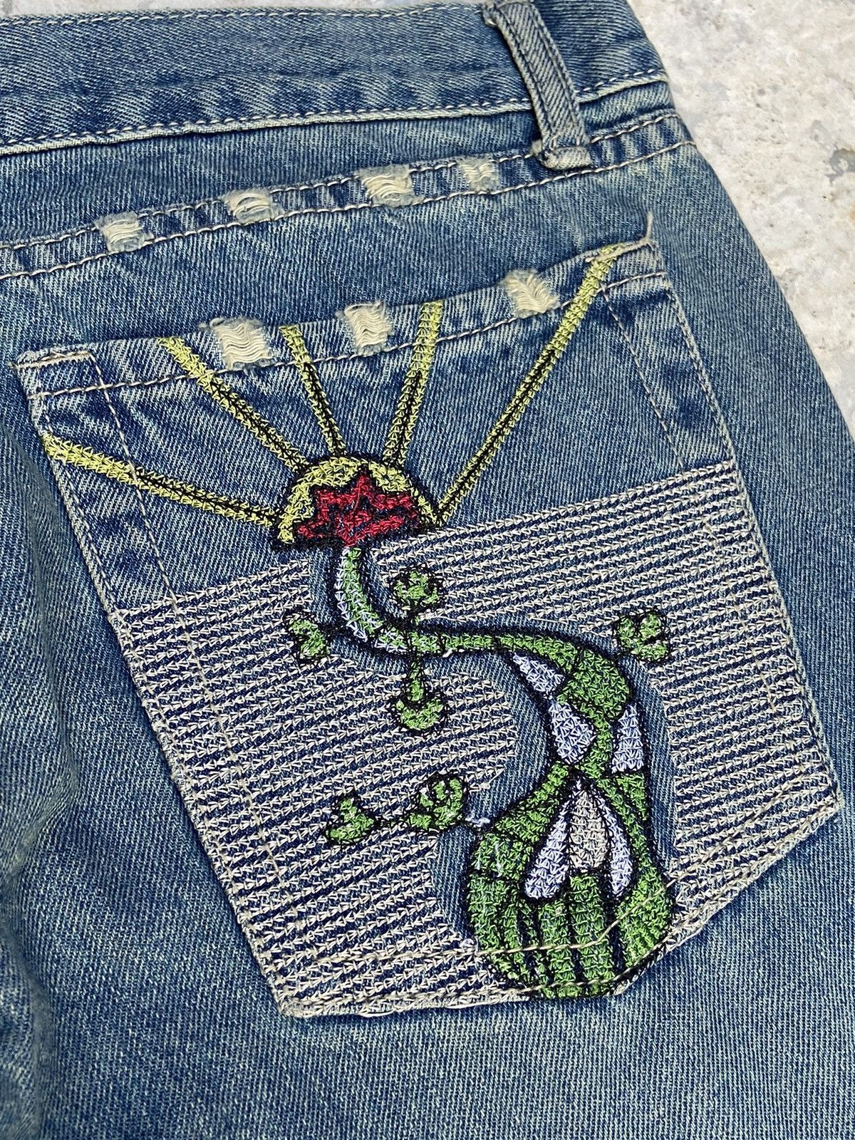 20471120 × If Six Was Nine × Japanese Brand Y2K fancy collection flare disetressed denim pants Size 30" / US 8 / IT 44 - 6 Thumbnail