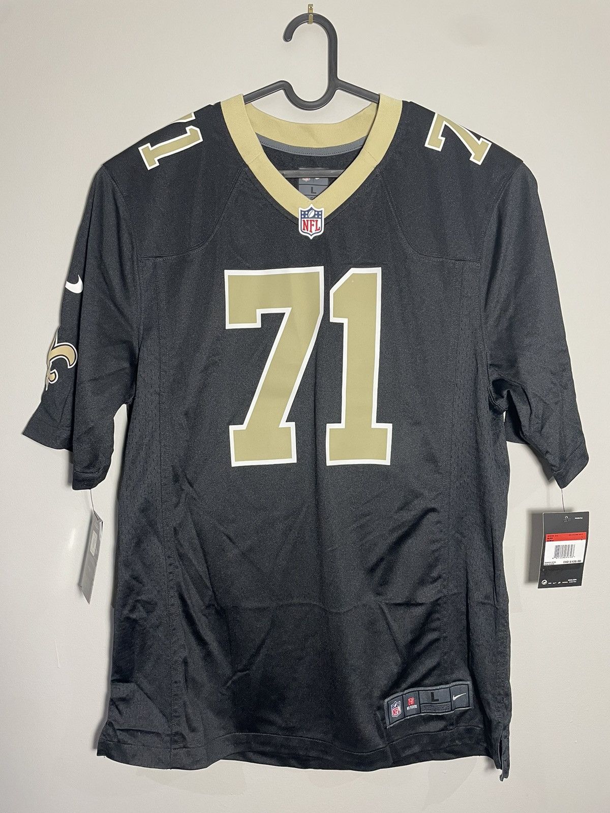 NFL × Nike NWT Nike Ramczyk New Orleans Saints Jersey #71 Black NEW NFL Size US L / EU 52-54 / 3 - 1 Thumbnail