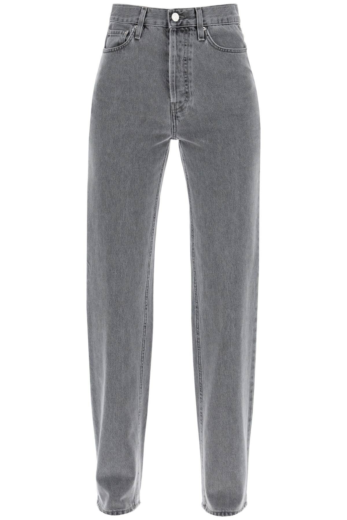 image of Toteme Classic Cut Organic Denim Jeans With L34 Length in Mid Grey Wash, Women's (Size 26)