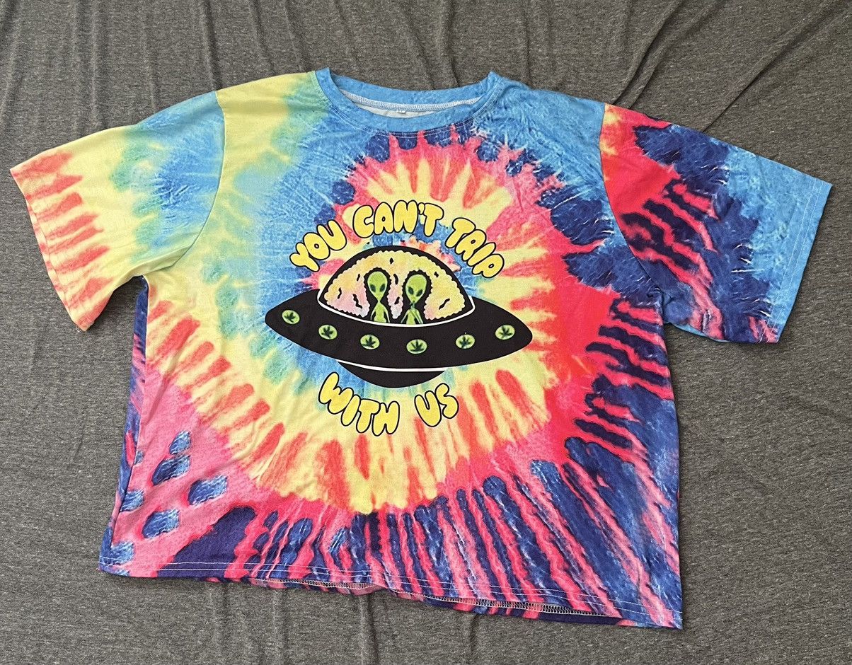 Japanese Brand You Can’t Trip With Us Alien tie-dye crop tee Size ONE SIZE - 2 Thumbnail