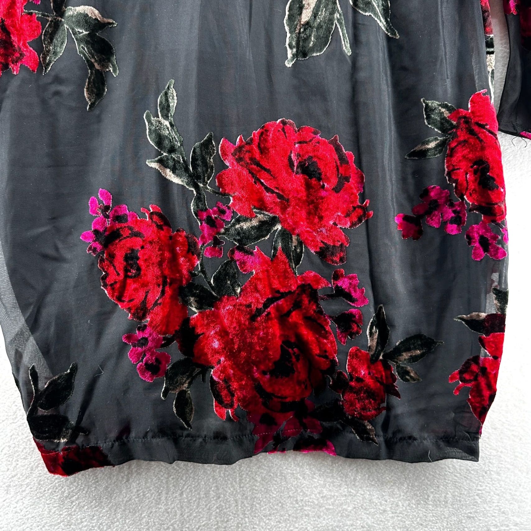 Venus Venus A-Line Dress Women Red Black Floral Velvet 16 Midi Sleeveless Button Cold Shoulder Vintage No Size XXL / US 16-18 / IT 52-54 - 6 Thumbnail