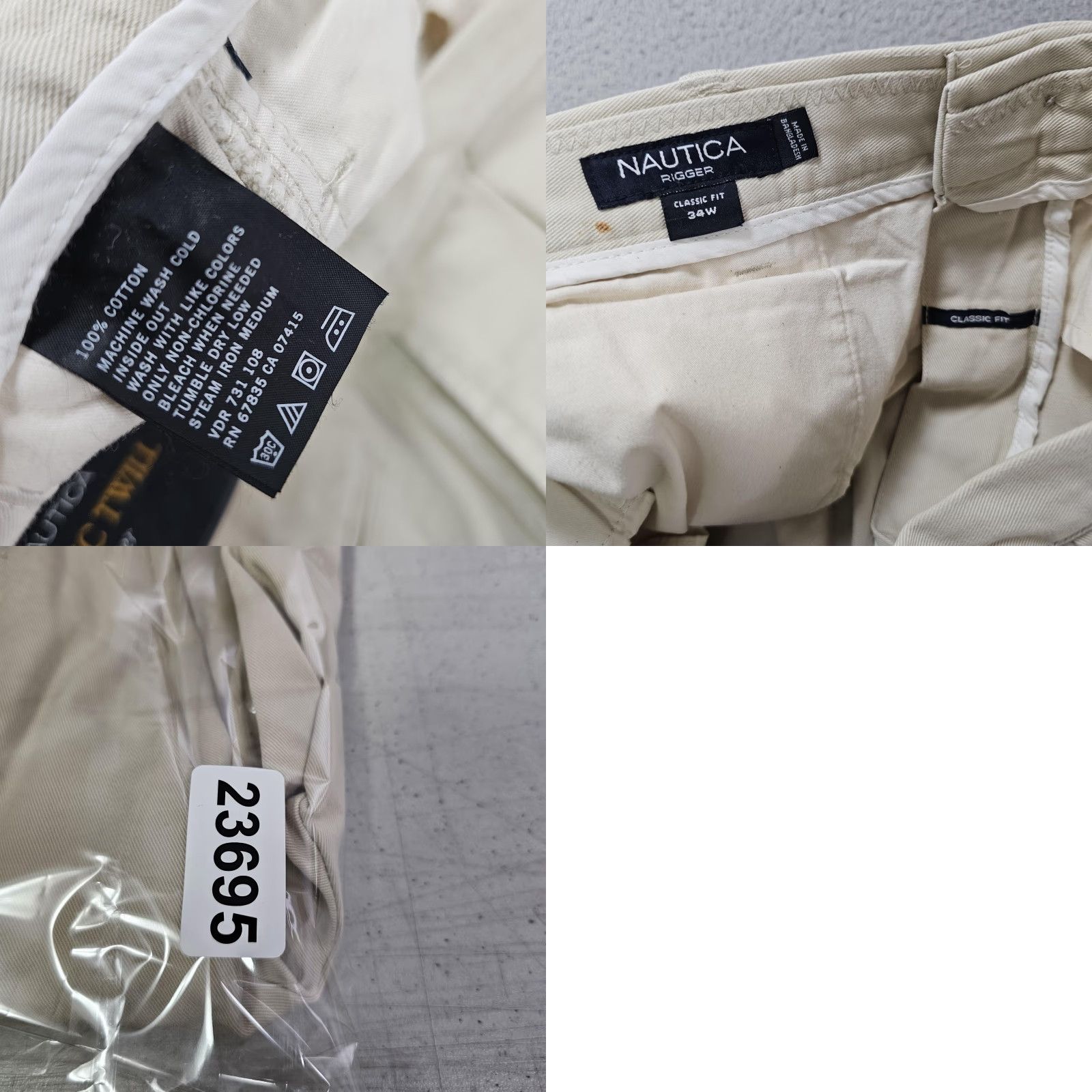 Nautica Nautica Classic Twill Rigger Shorts Mens 34 Beige Chino Pleated New With Tags Size US 34 / EU 50 - 8 Thumbnail