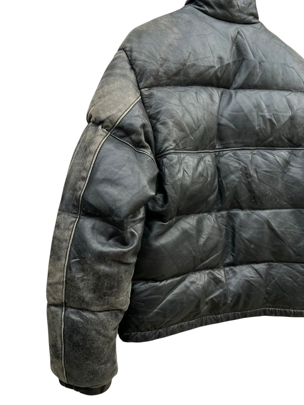 Schott × Vintage Vintage Schott Black Leather Puffer Down Jacket Size US M / EU 48-50 / 2 - 11 Thumbnail