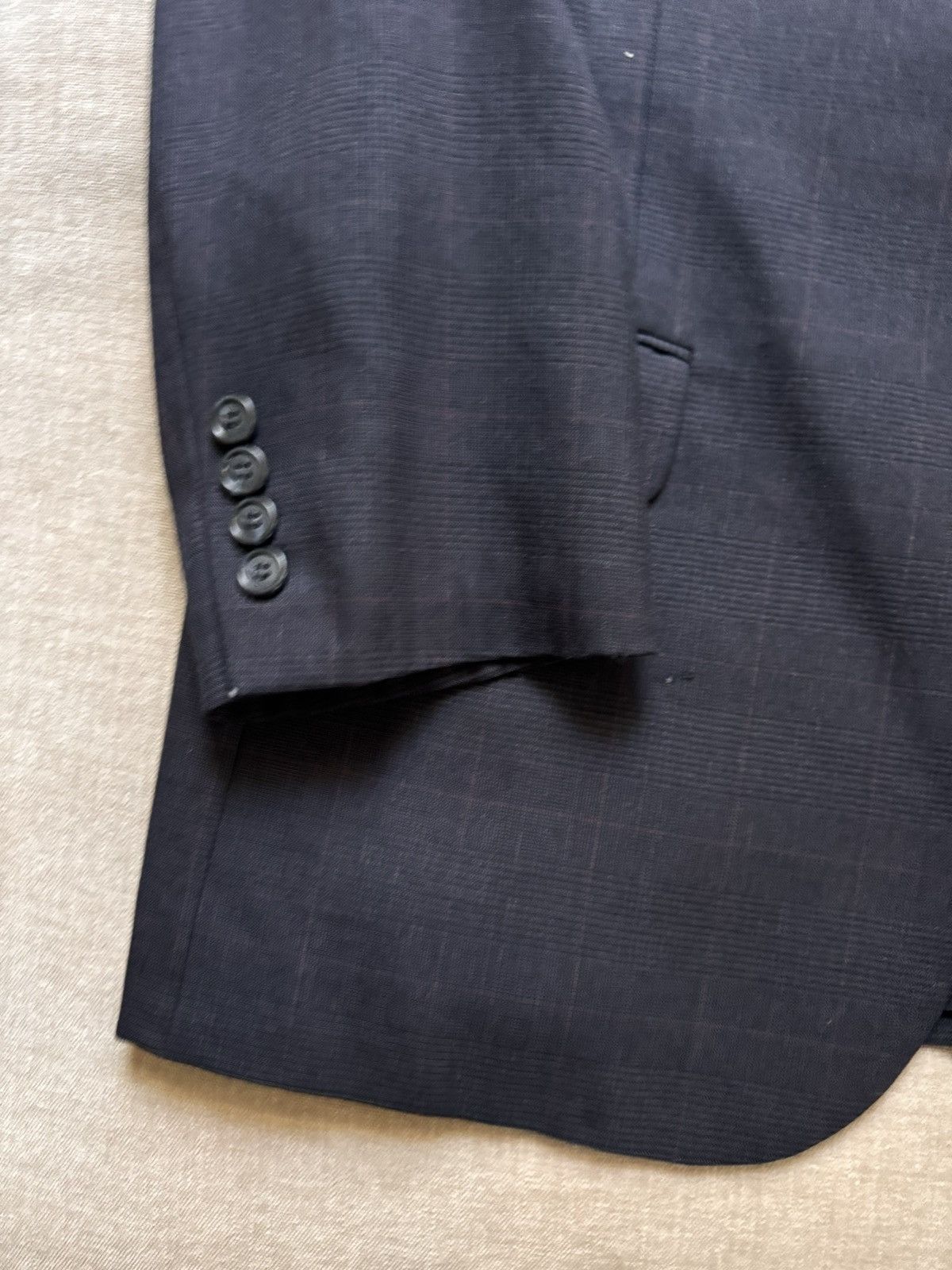 Burberry Burberrys’ Vintage Subtle Glen Plaid Wool Jacket Size 44R - 6 Thumbnail