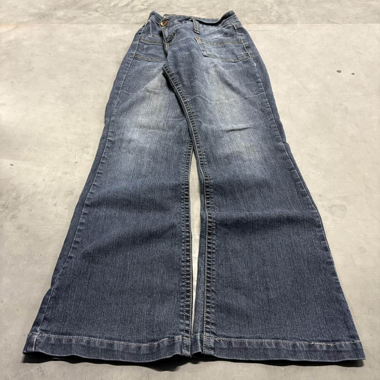 Japanese Brand × Vintage Crazy Vintage Y2K/2000s Flared Wideleg Truce Dark Wash Denim Jeans! Size US 36 / EU 52 - 3 Thumbnail