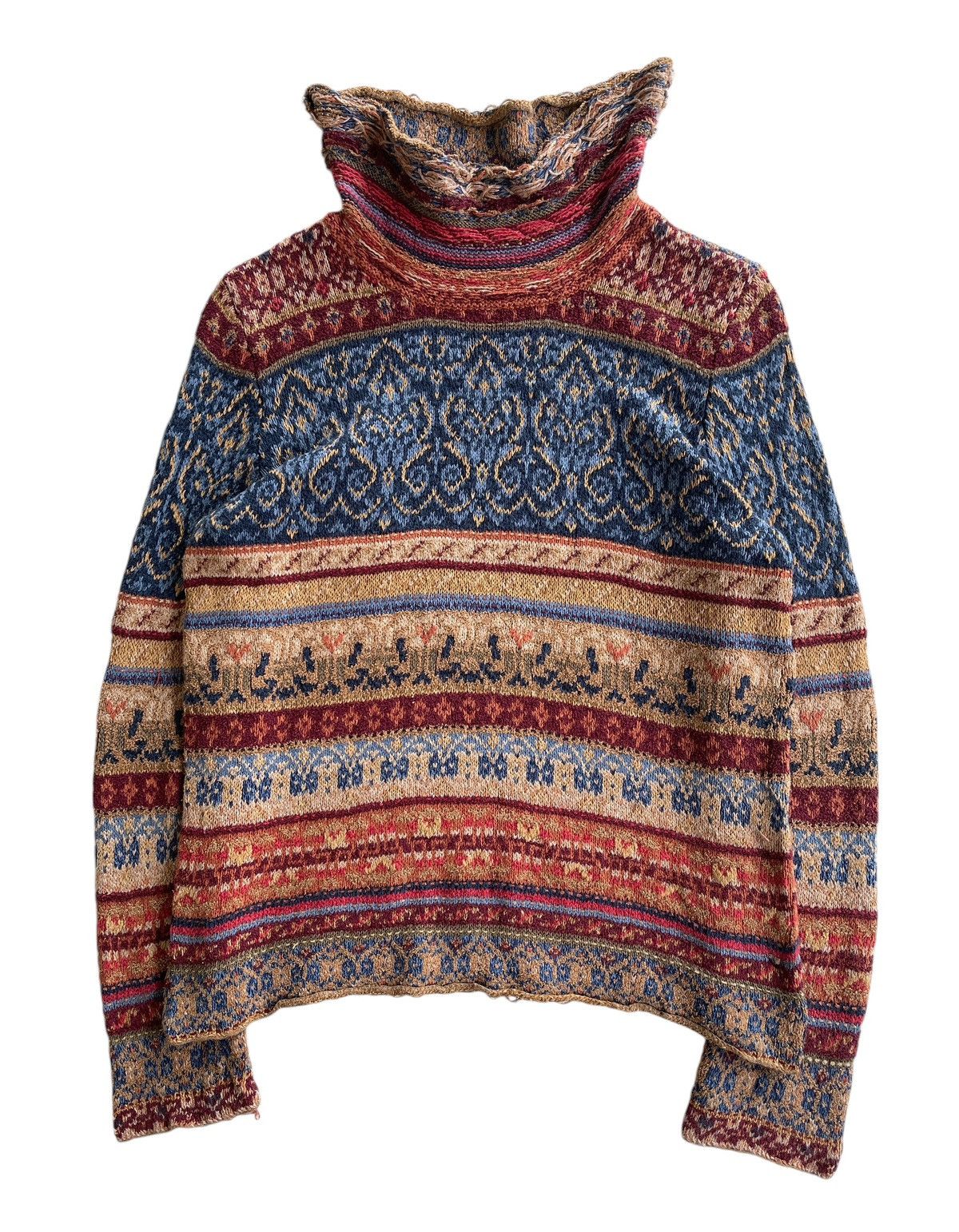Brooks David Brooks High Neck Printed Winter Knitted Size L / US 10 / IT 46 - 1 Thumbnail