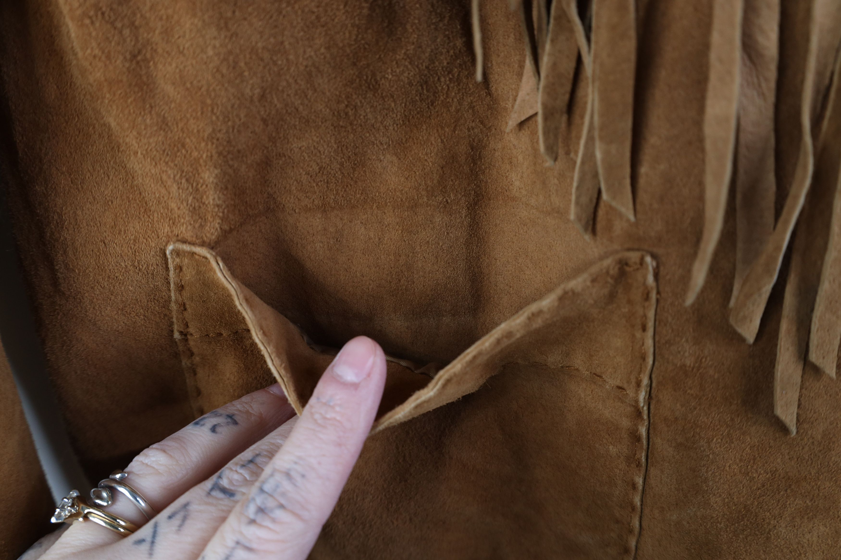 Chicos Vintage 90s Chicos Western Suede Leather Fringed Jacket Size XS / US 0-2 / IT 36-38 - 8 Thumbnail