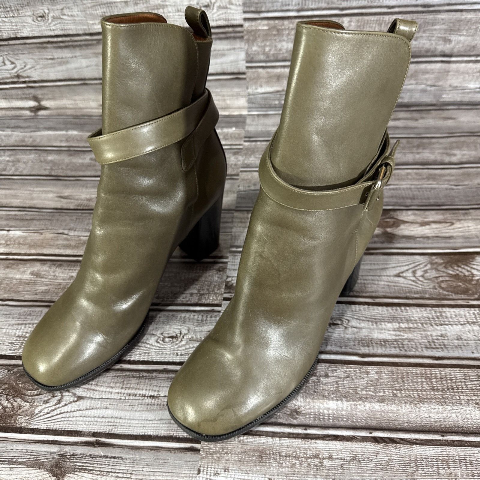 Celine Celine Block Heel Strap Leather Booties Size 39.5 US 9.5 Col Size US 9.5 / IT 39.5 - 3 Thumbnail