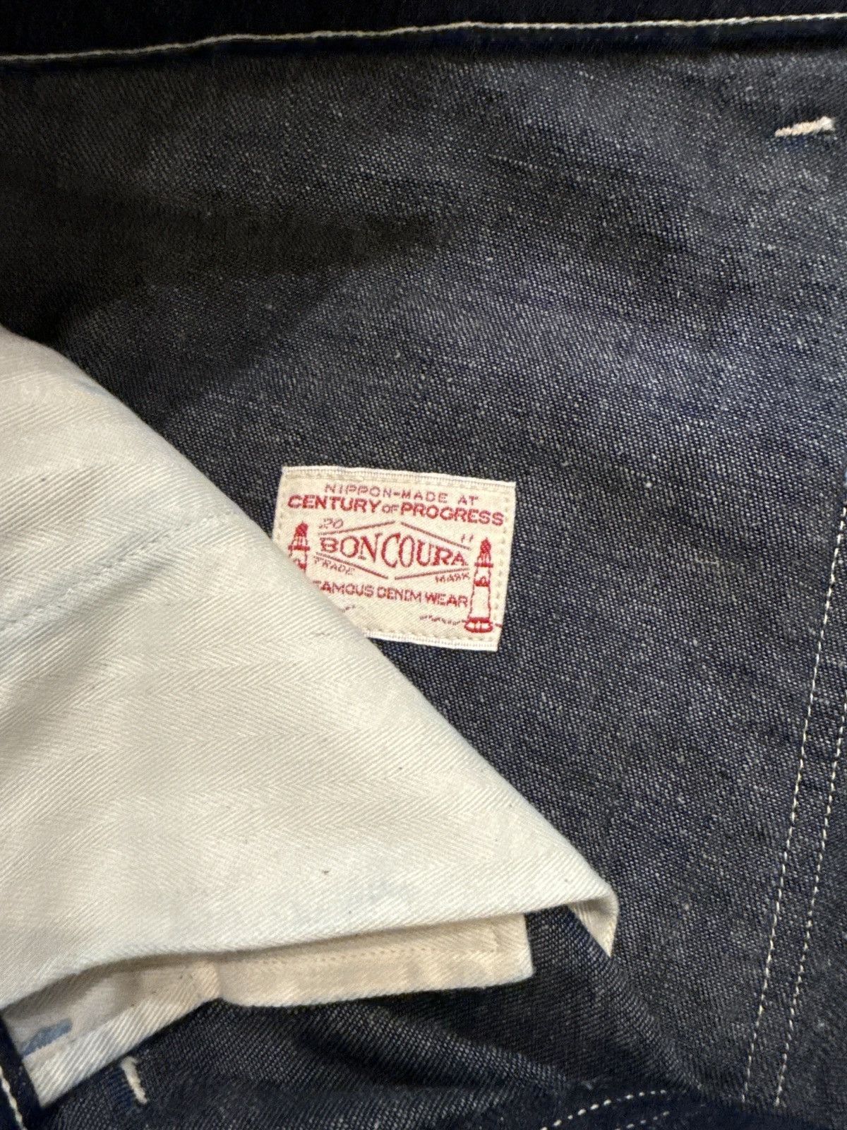 BONCOURA JAPANESE INDIGO DENIM - WIDE LEG WORK PANTS Size US 33 - 3 Thumbnail