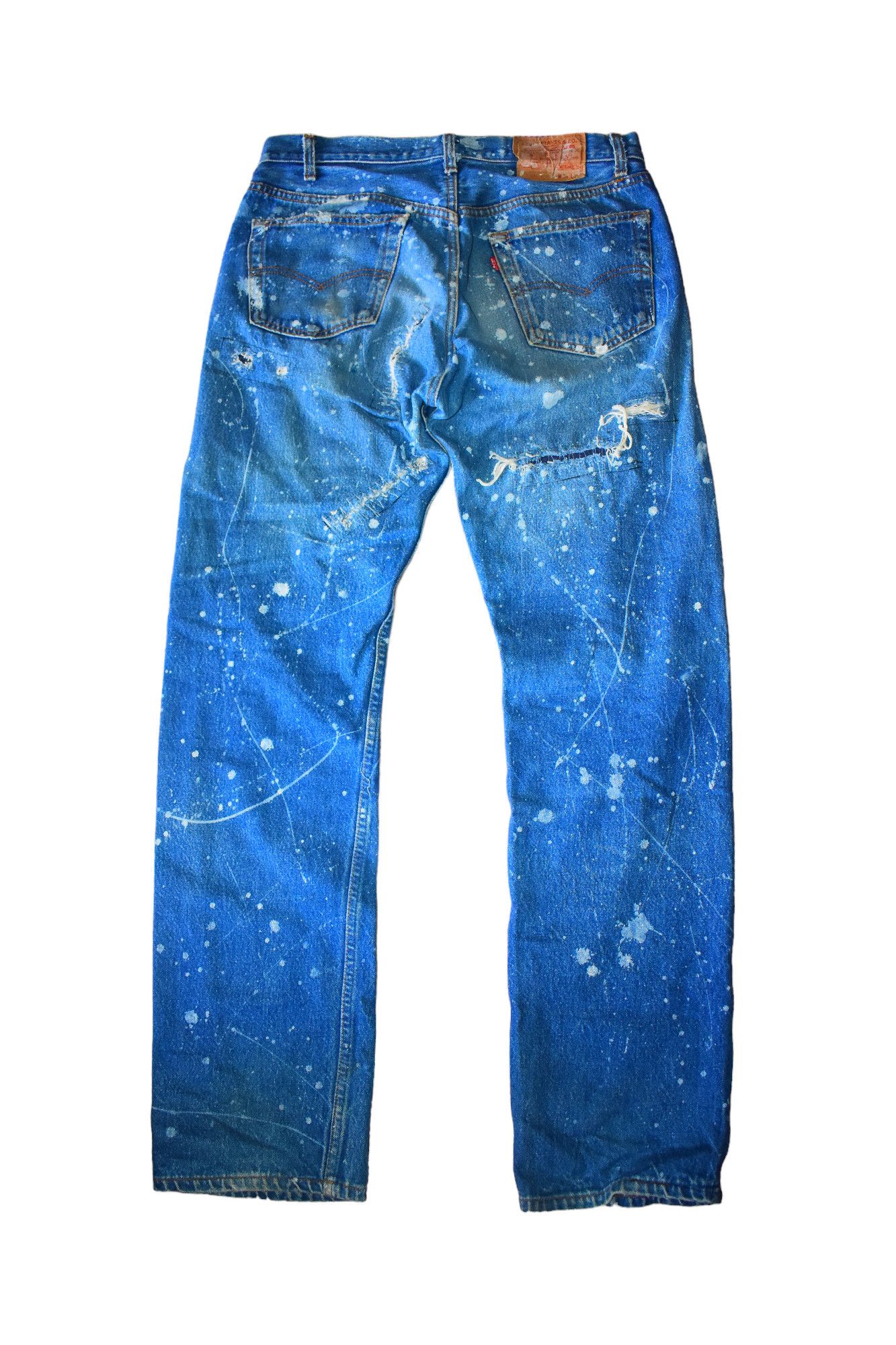 Levi's Very Rare Vintage 80's Levis 501 Distress Patchwork Jeans Size US 32 / EU 48 - 5 Thumbnail