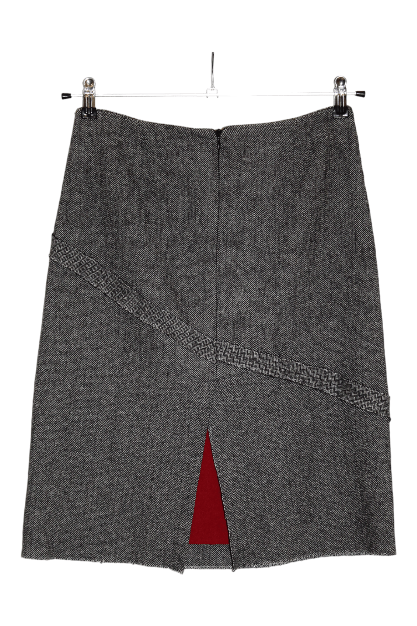 Andy Warhol 🔥Andy Warhol x Cultura Italy Crosses Cut Herringbone Skirt Size 32" / US 10 / IT 46 - 2 Thumbnail