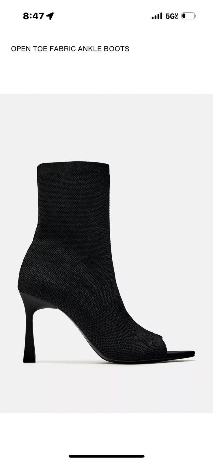 Zara Opened Toe Fabric Ankle Boots Size US 8.5 / IT 38.5 - 2 Thumbnail
