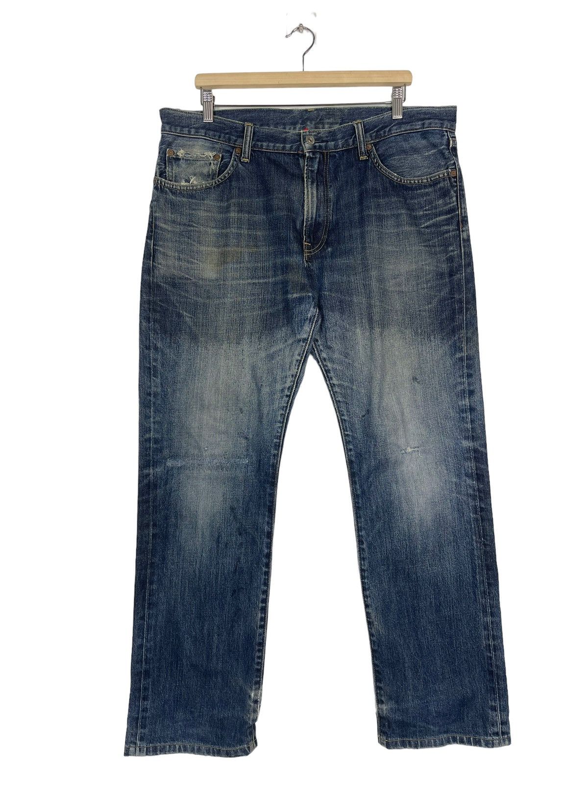 Uniqlo UJ Distressed Flare Regular Fit Straight Jeans