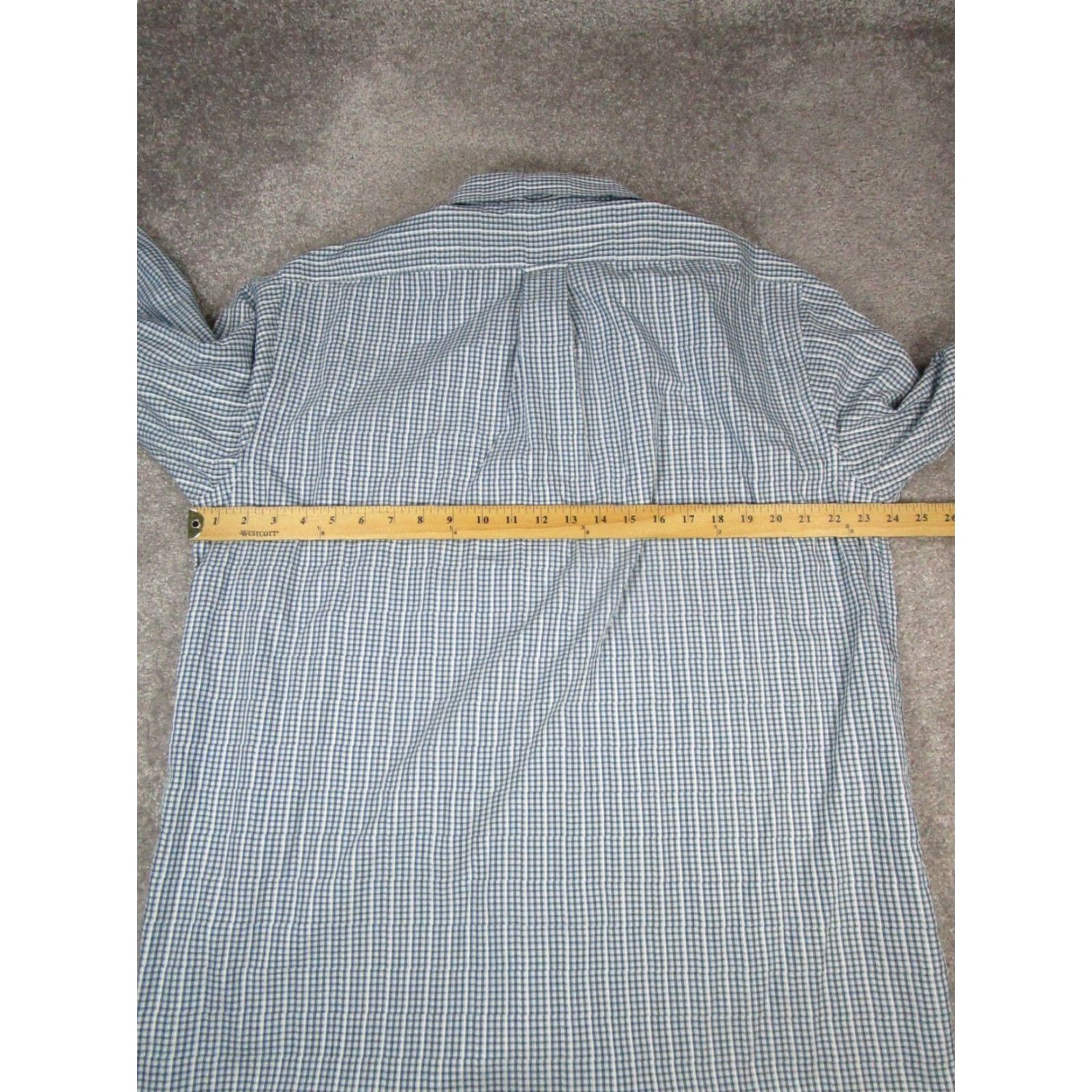 Vintage Allen Edmonds Shirt Mens XL Blue Cotton Button-Up Check Size US XL / EU 56 / 4 - 6 Thumbnail