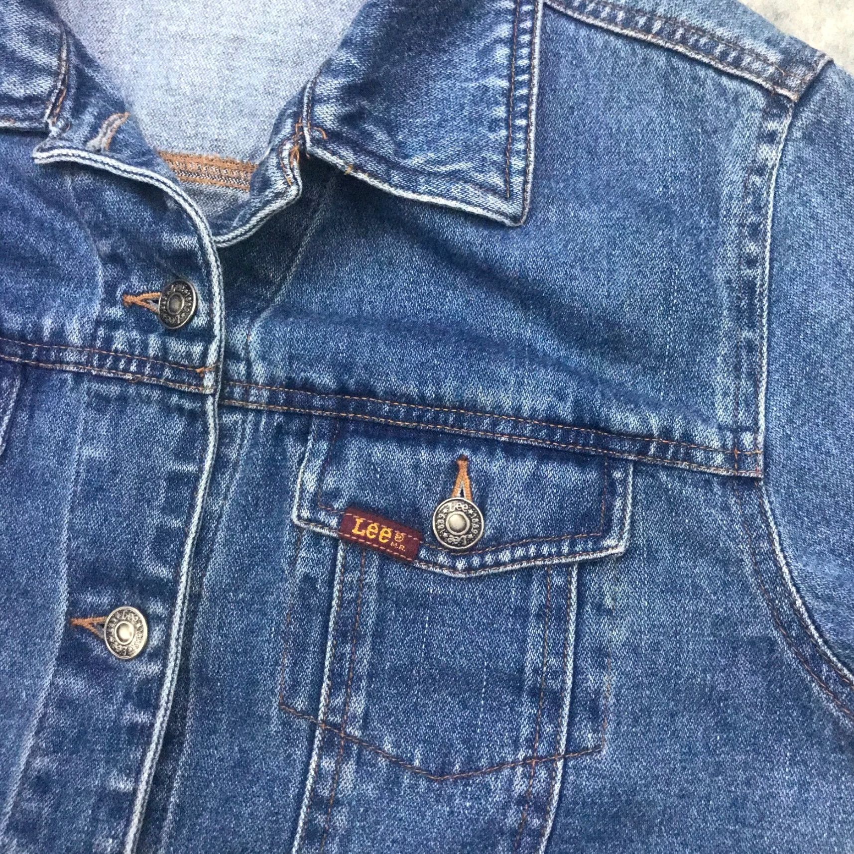 Lee VINTAGE Lee Jean Jacket Womens Medium Blue Denim MR Trucker Coat Size 32" / US 10 / IT 46 - 2 Thumbnail
