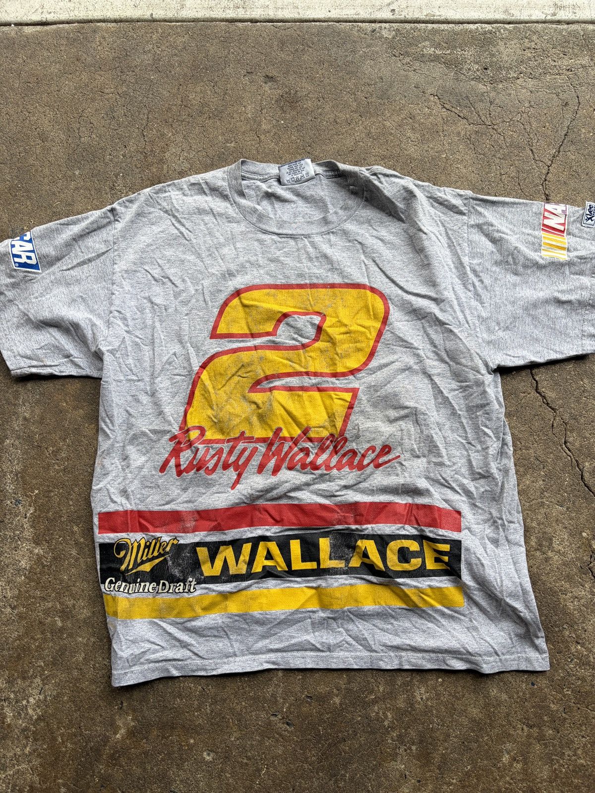 NASCAR Vintage 1990s Miller Draft NASCAR Rusty Wallace Size US XL / EU 56 / 4 - 1 Thumbnail