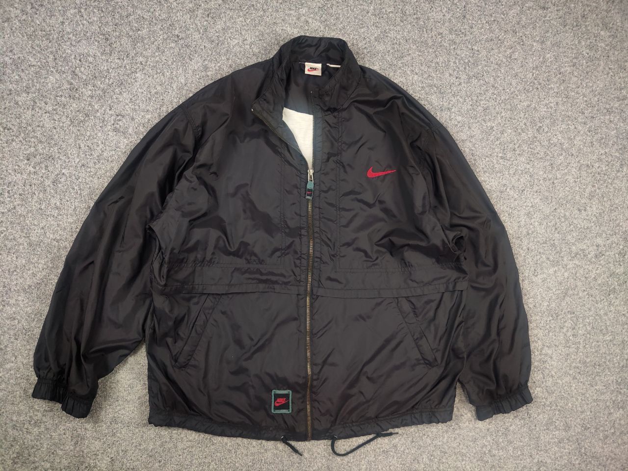 Nike Vintage 90's NIke Inc USa Track Top Zip Nylon Jacket Retro Size US L / EU 52-54 / 3 - 2 Thumbnail