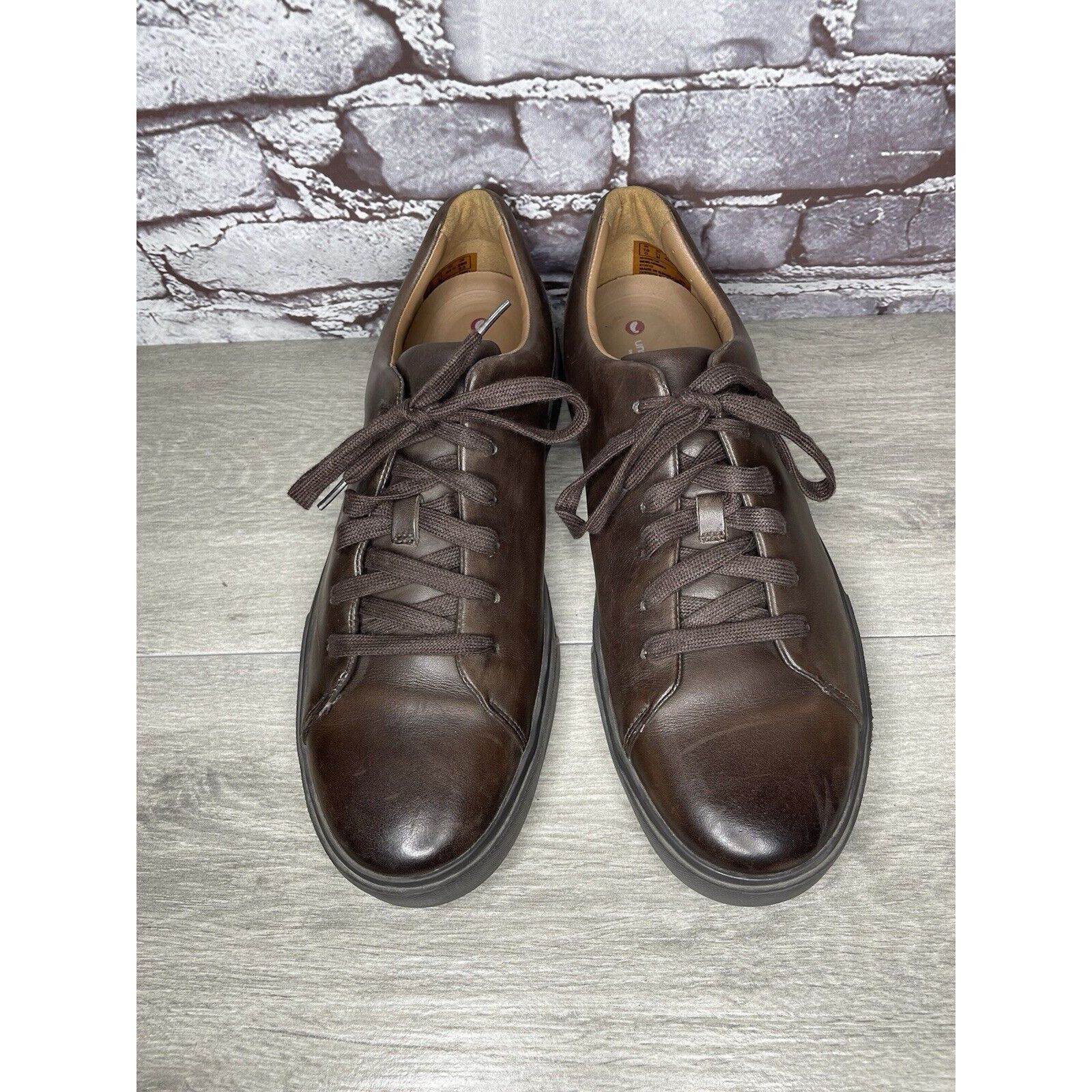 Clarks Clarks Unstructured Brown Leather Lace Up Casual Sneakers Sh Size US 11 / EU 44 - 12 Thumbnail