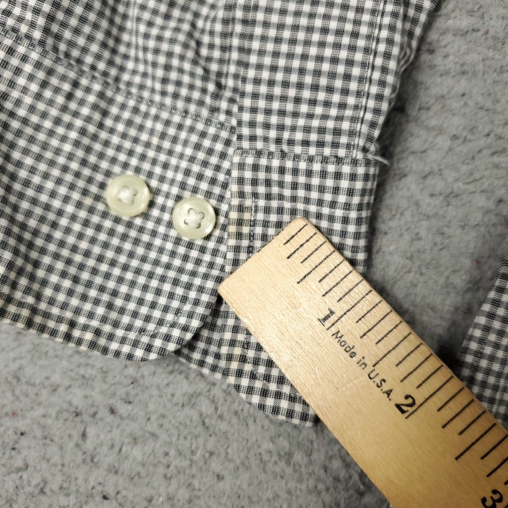 Ralph Lauren Ralph Lauren Dress Shirt Mens 16.5 Gray Check Cotton Button Up Long Sleeve, Non-Iron, Classic Fit, Regular, 16.5 Neck, Gray, Mens Size 42R - 3 Thumbnail
