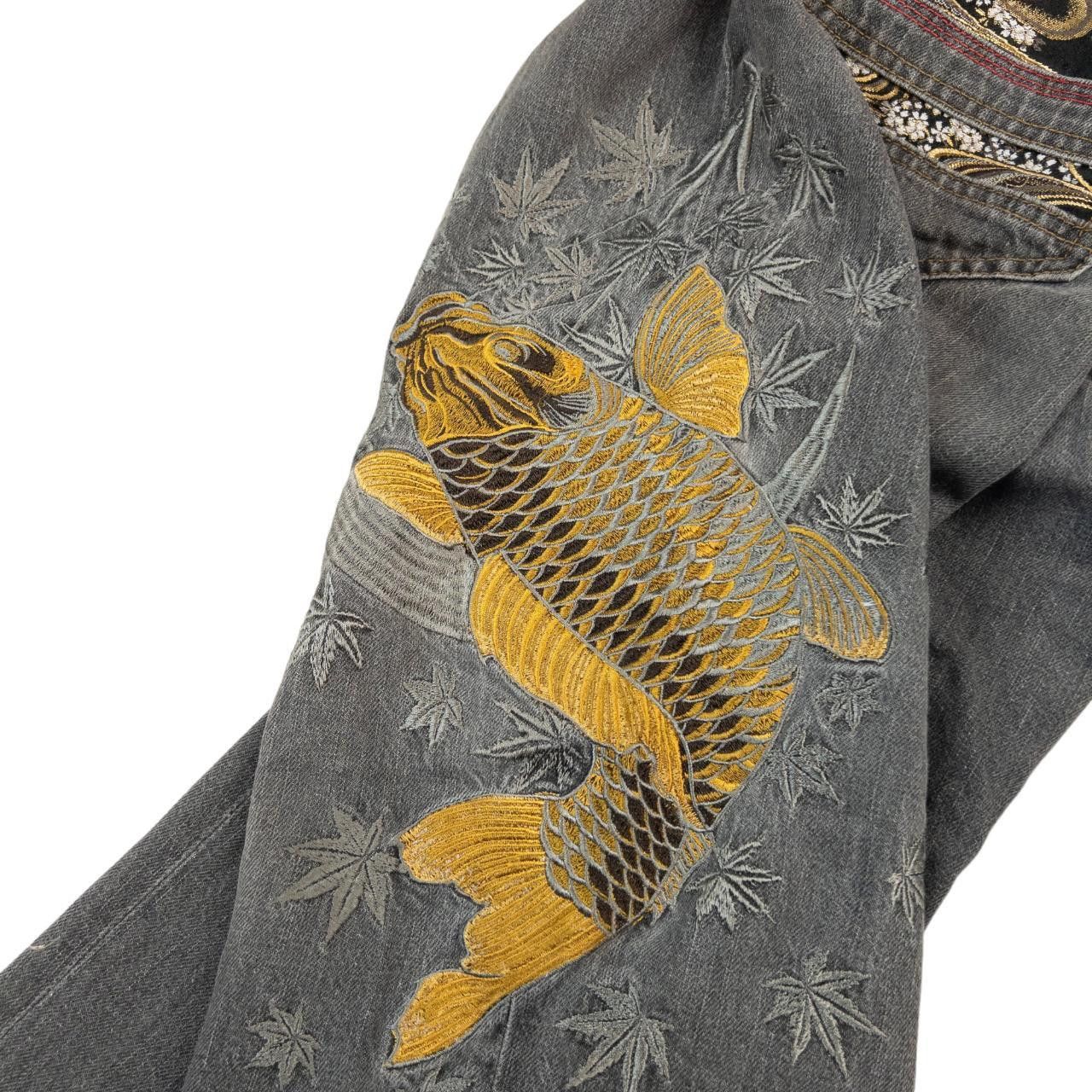 Other Vintage Koi Fish Japanese Embroidered Denim Jeans Size W34 Size US 34 / EU 50 - 7 Thumbnail