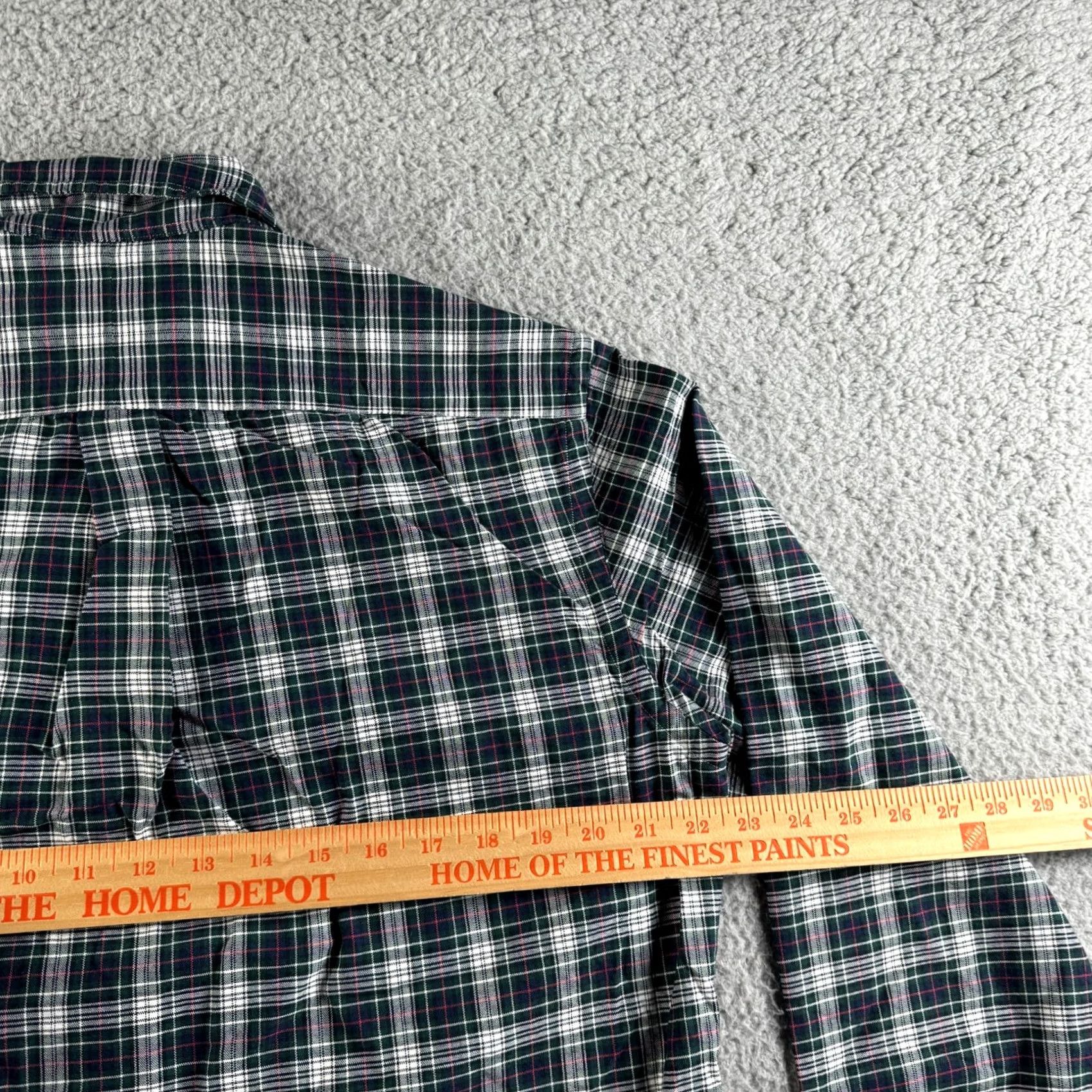 Ralph Lauren VINTAGE Ralph Lauren Shirt Mens M Green White Tartan Plaid Button-Up Midweight Size US M / EU 48-50 / 2 - 6 Thumbnail