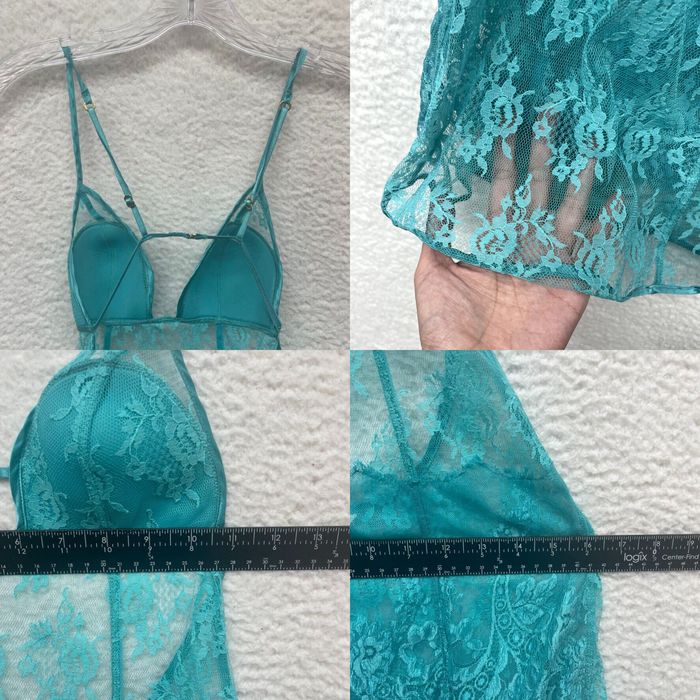 Sheer Lace Turquoise Mesh Lingerie