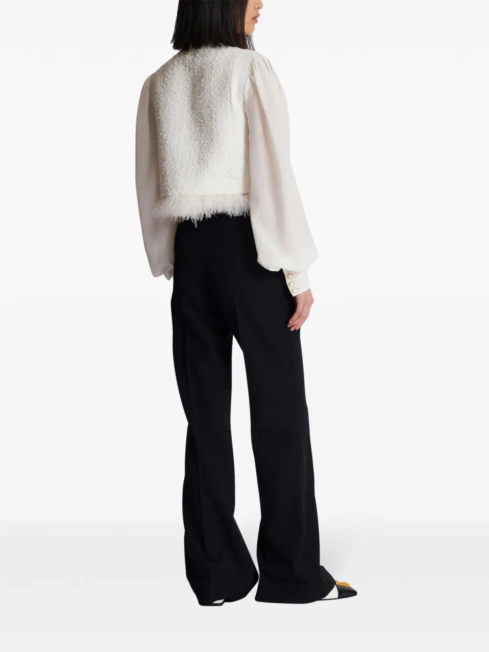 Balmain o1s1wg110825 Panelled Tweed Jacket in White Size XL / US 12-14 / IT 48-50 - 6 Thumbnail