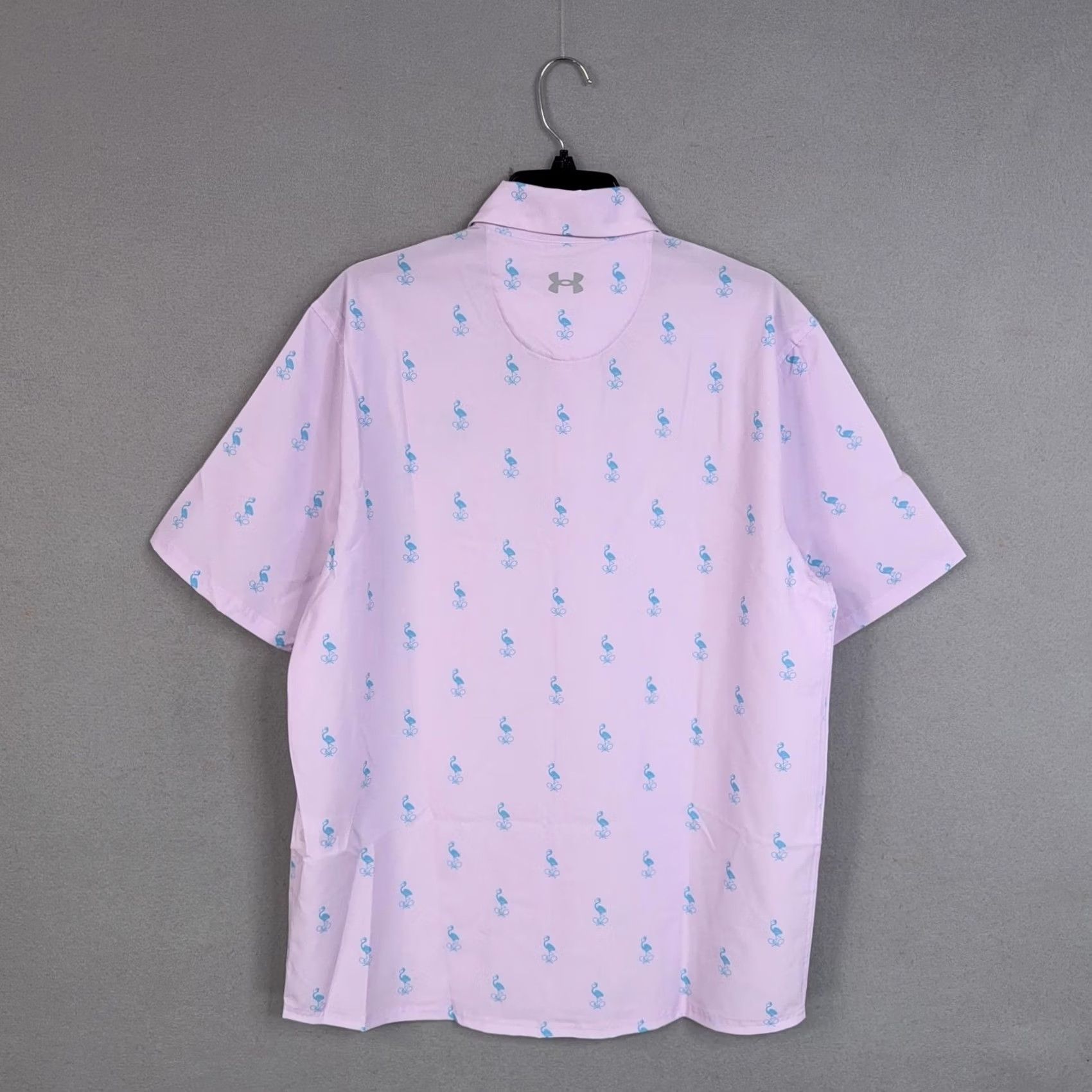 Under Armour Miami Tennis Open Shirt Men Large Purple Flamingo Under Armour Graphic Sport - Mens Size US L / EU 52-54 / 3 - 6 Thumbnail