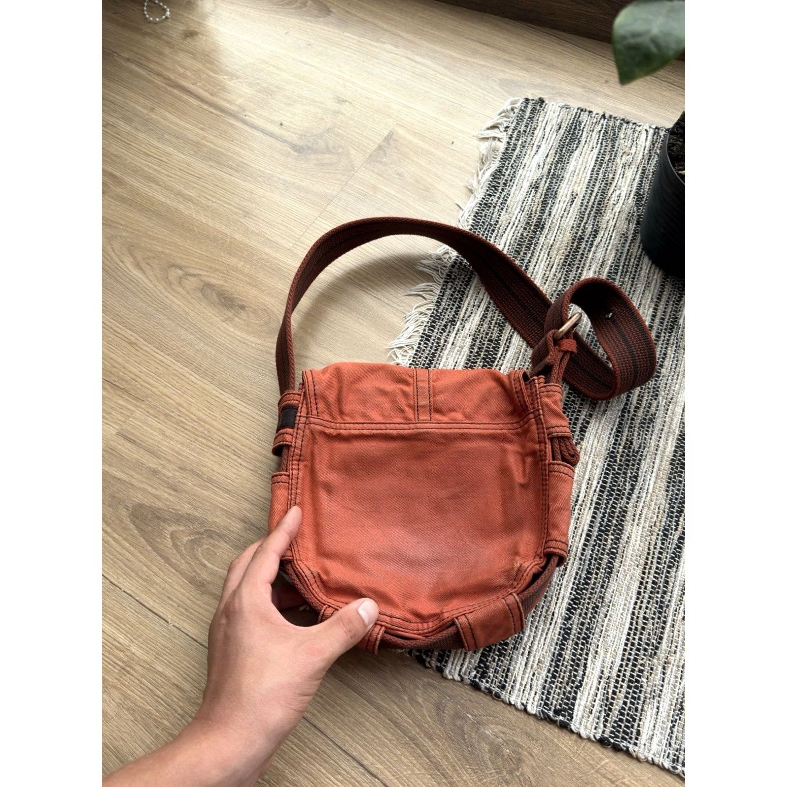 Diesel VINTAGE DIESEL Shoulder Bag Unisex Adults Medium Coral Orange 90s Y2K Avant Garde Crossbody Bag Size ONE SIZE - 7 Thumbnail