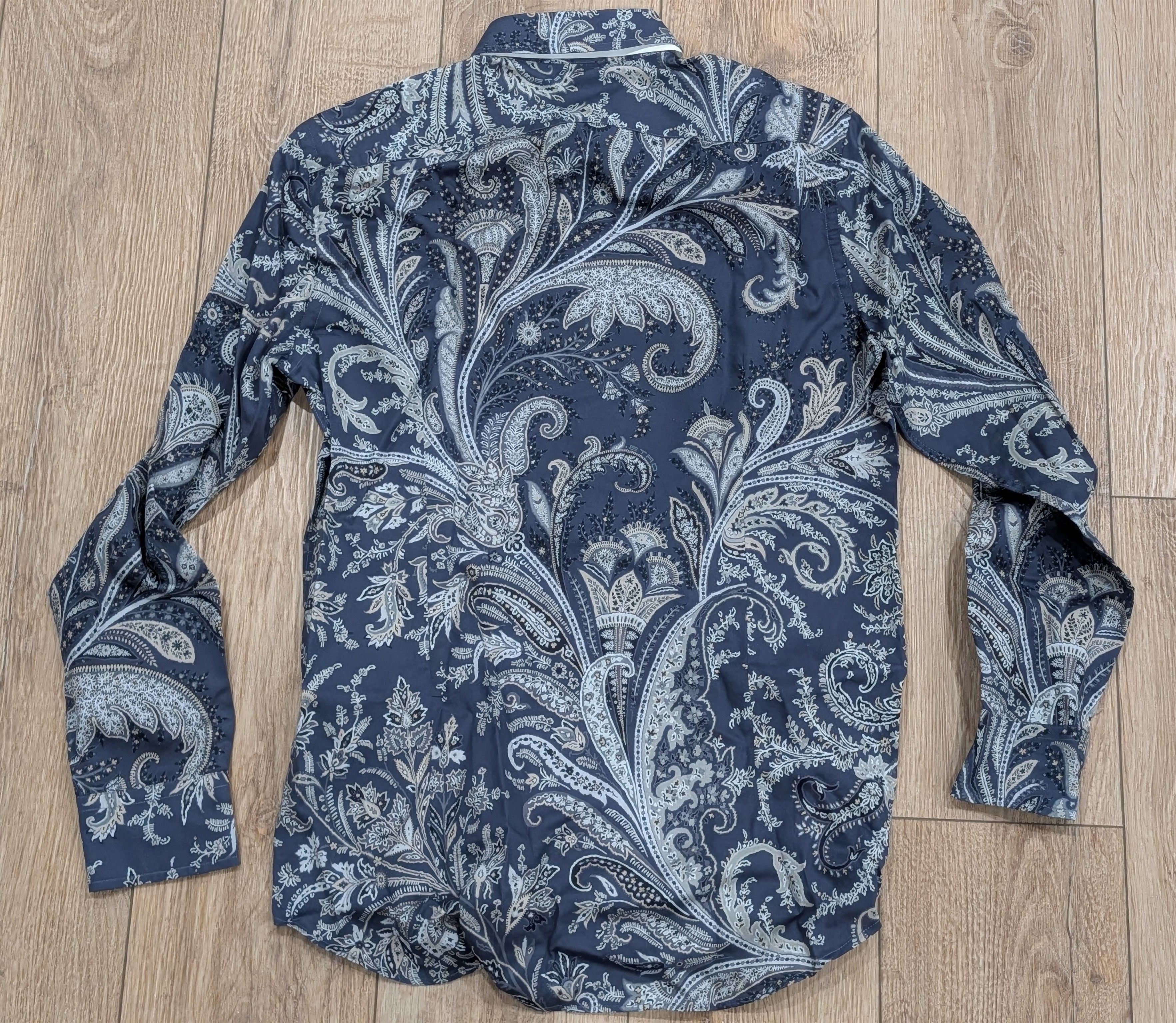 Etro ETRO Paisley Print LS Button Up Sport Shirt Navy 40 US 15.75 Size US M / EU 48-50 / 2 - 3 Thumbnail