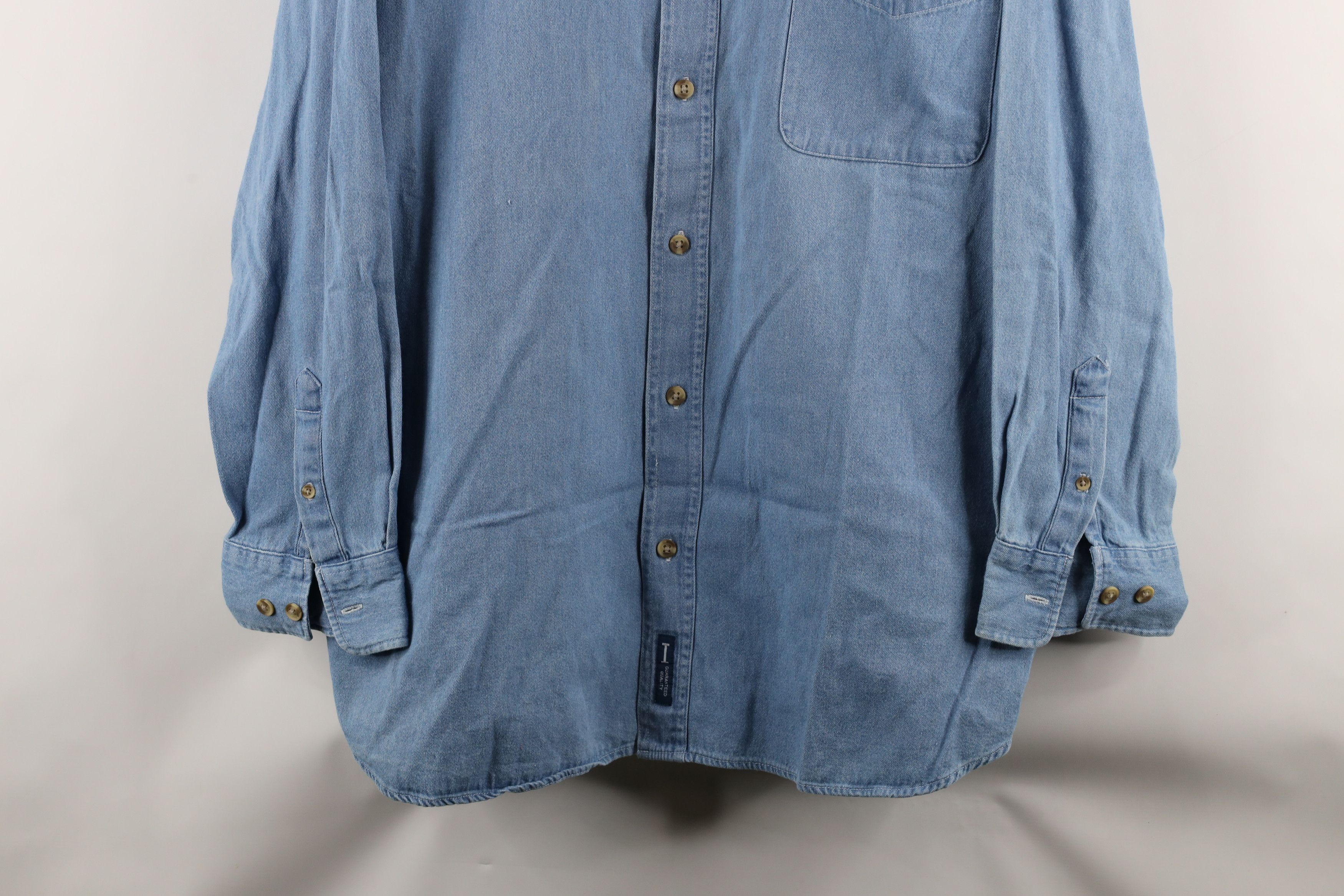 Vintage Vintage 90s Out University of Michigan Denim Button Shirt Size US L / EU 52-54 / 3 - 3 Thumbnail