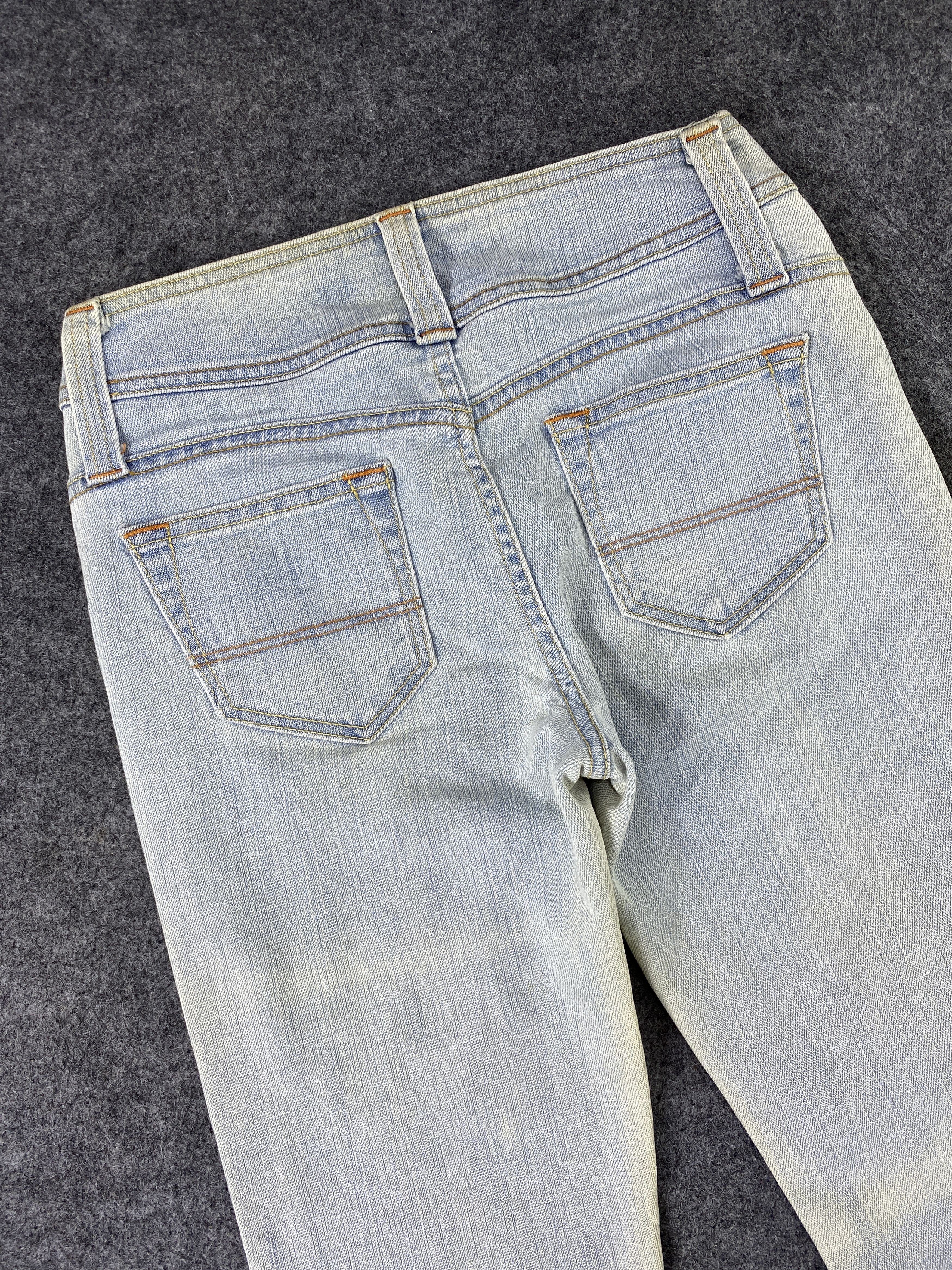 Japanese Brand Brappers Flare Blue Wash Jeans - J1049 Size 26" / US 2 / IT 38 - 6 Thumbnail