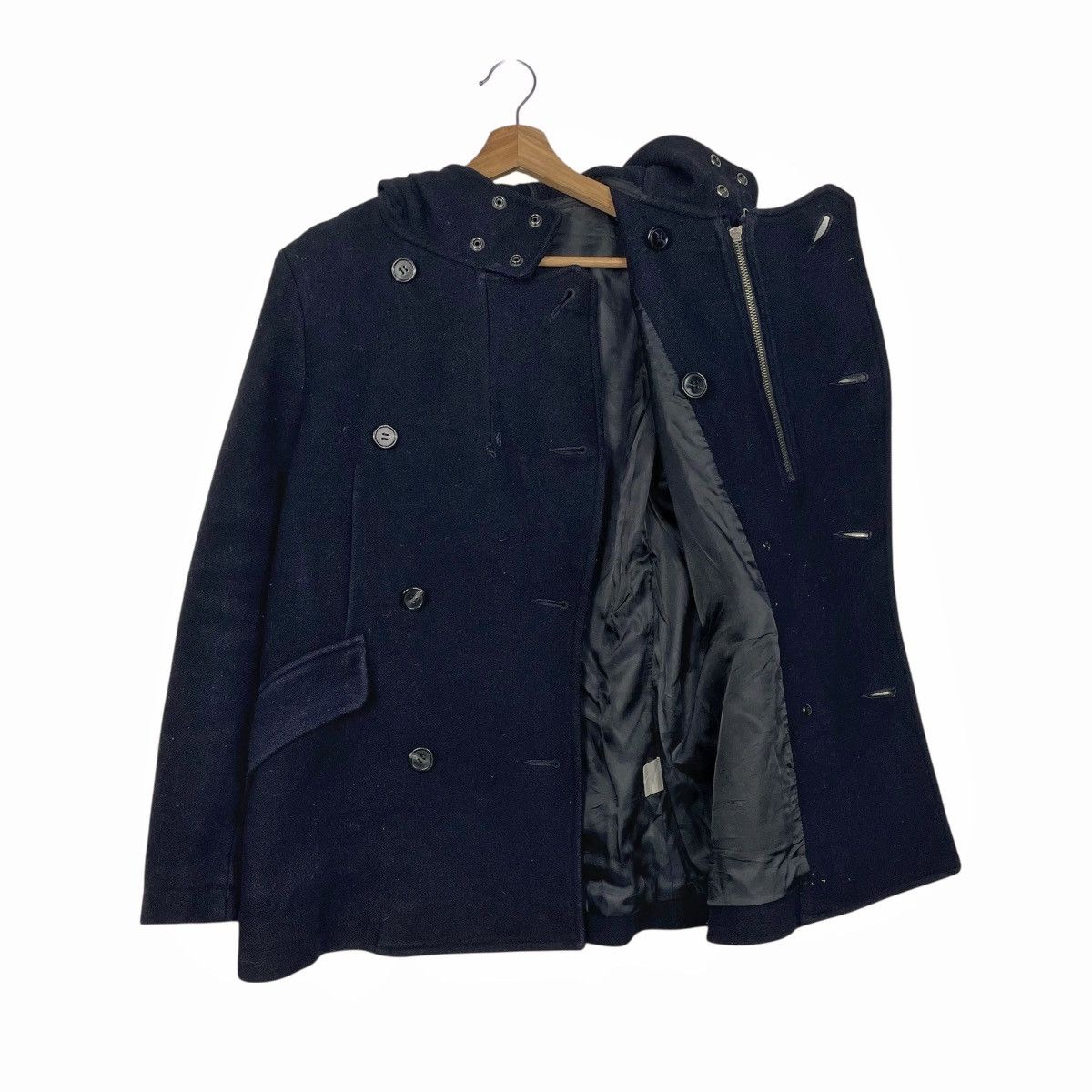 Zucca Cabane De Zucca Double Breasted Hooded Wool Jacket Size US S / EU 44-46 / 1 - 10 Thumbnail