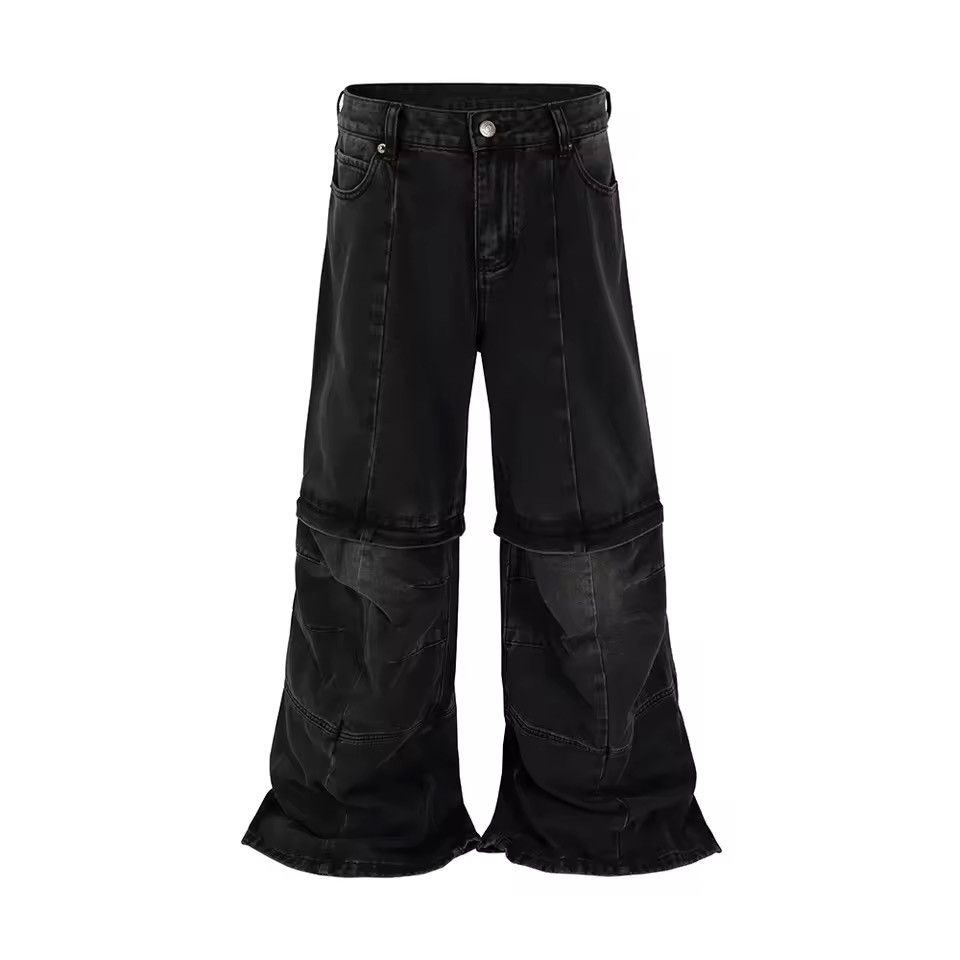 Jean Distressed Detachable Flared Bootcut Retro Jeans + Shorts Size US 34 / EU 50 - 1 Thumbnail