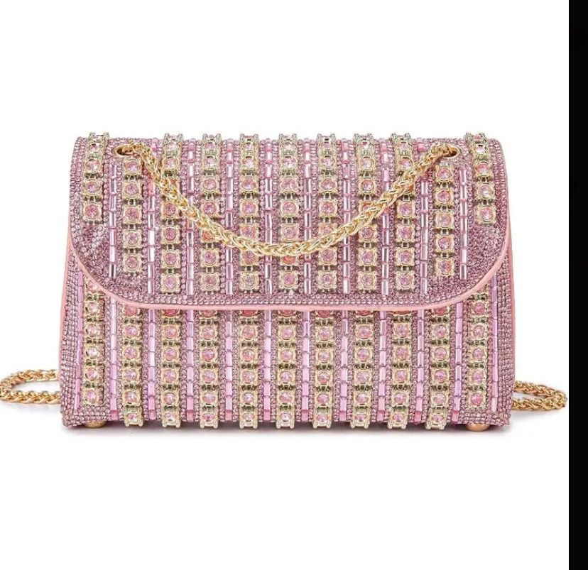 Other Pink rhinestone clutch Size ONE SIZE - 1 Thumbnail