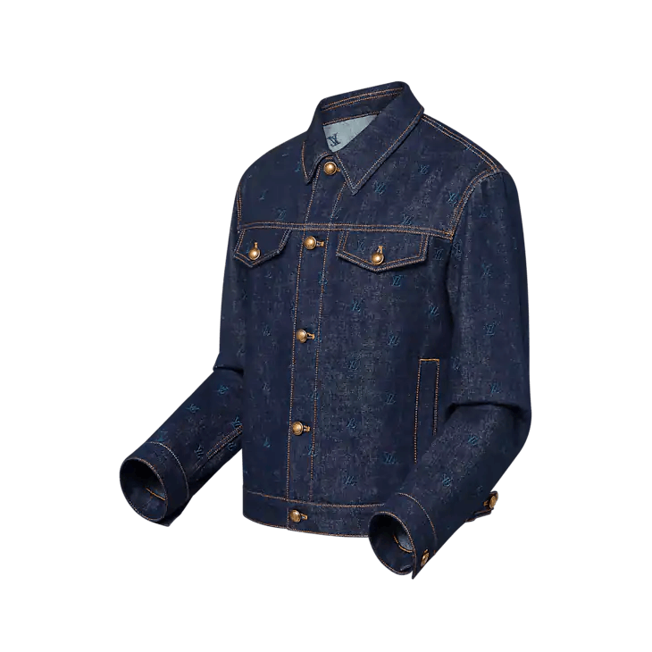 Louis Vuitton LV Blason Embroidered Denim Blouson Size US XS / EU 42 / 0 - 2 Thumbnail