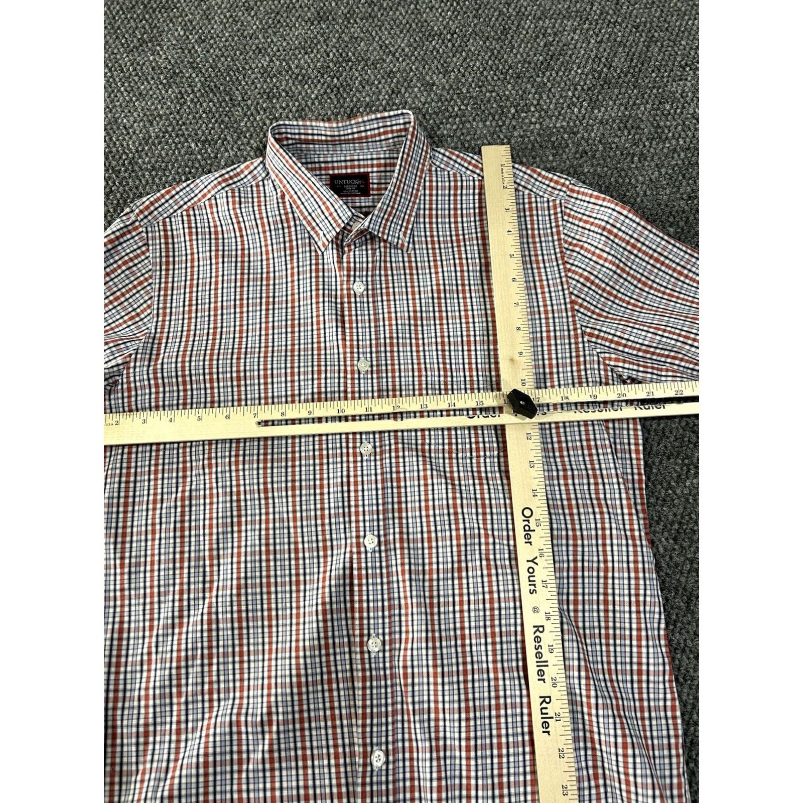 UNTUCKit UNTUCKit Shirt Mens Medium Multicolor Check Slim Fit Long Sleeve Button Front Size US M / EU 48-50 / 2 - 4 Thumbnail