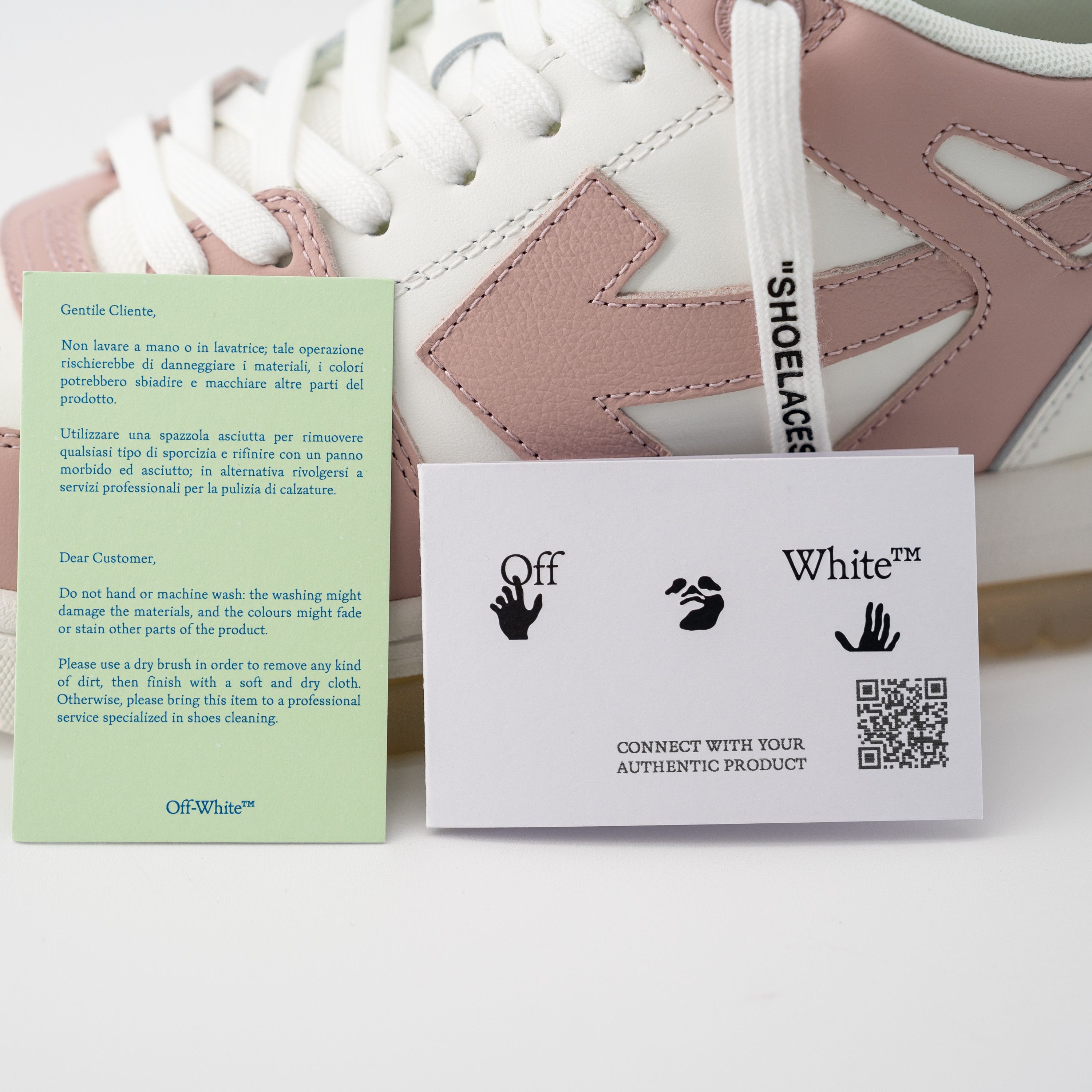 Off-White 10us 40eu Off-White Out Of Office White Pink Leather Sneaker Size US 10 / IT 40 - 5 Thumbnail