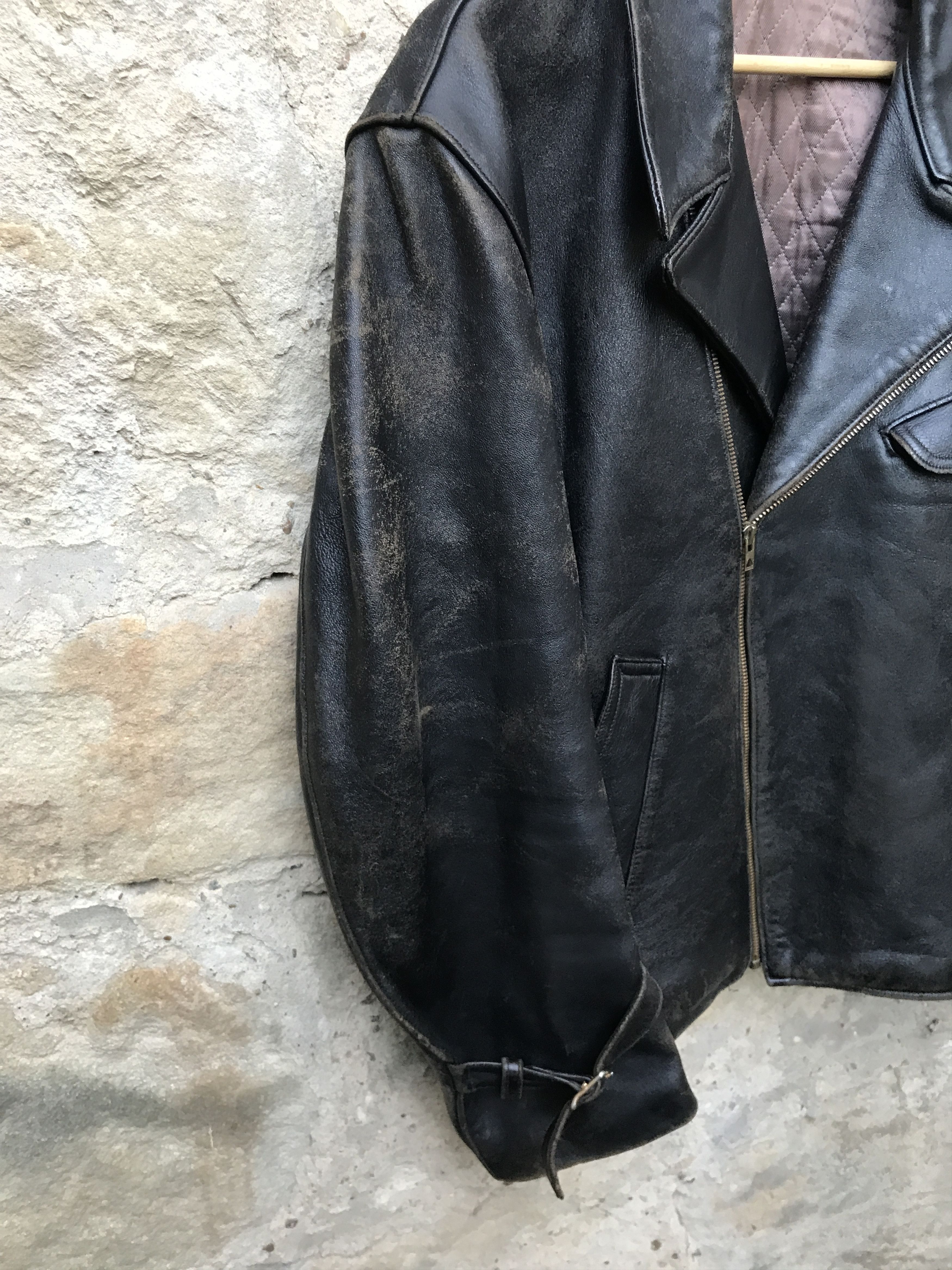 Vintage Rare Vintage 60s French Motorcycle Leather Biker Jacket Size US XL / EU 56 / 4 - 4 Thumbnail