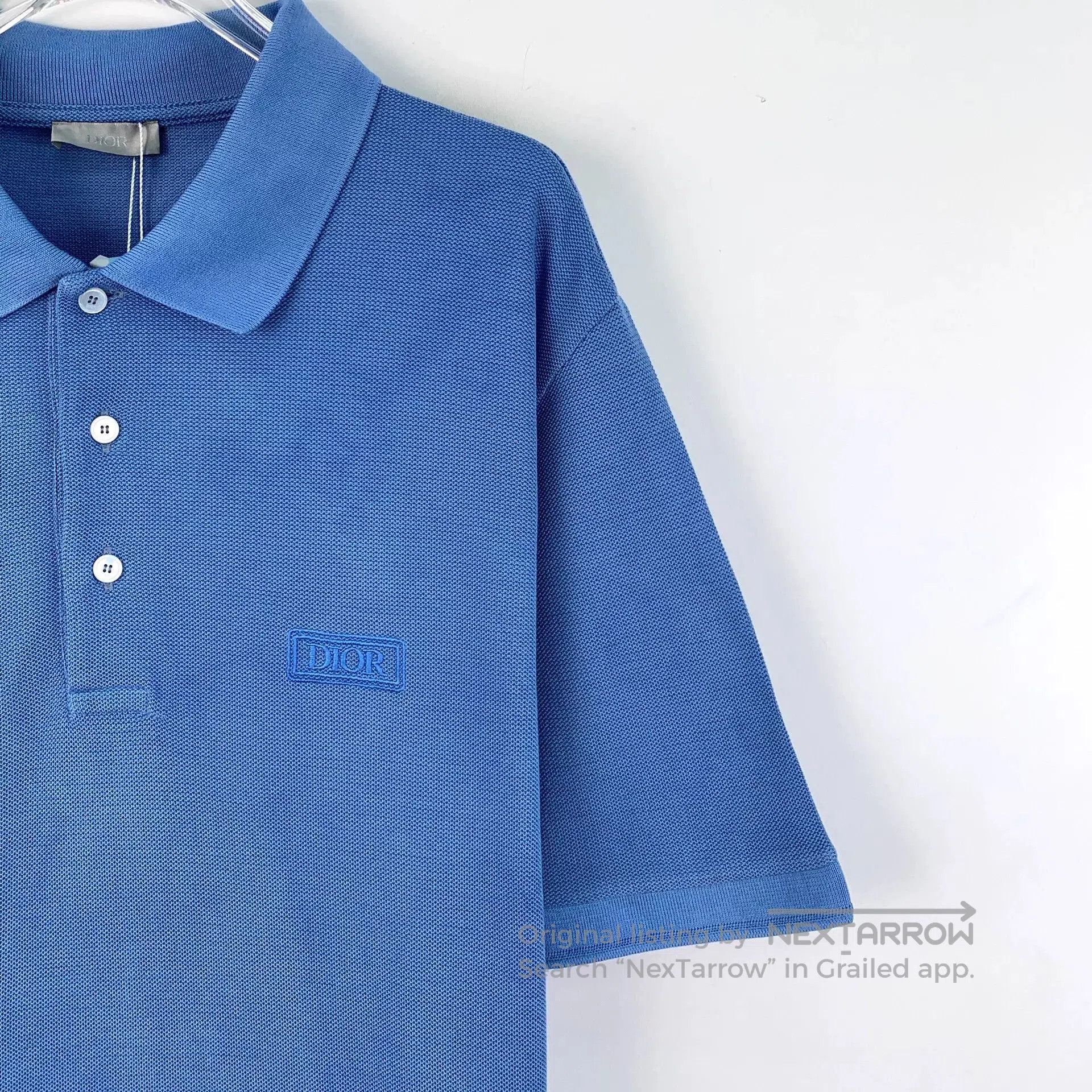 Dior Dior Blue Logo Embroidered Cotton Polo. Size US XL / EU 56 / 4 - 3 Thumbnail
