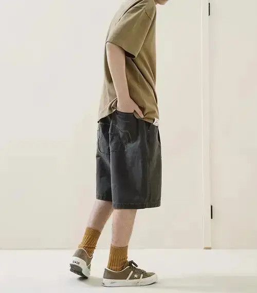 Other 21SS Tokyo Union Grey Distressed Worker Shorts Size US 31 - 4 Thumbnail