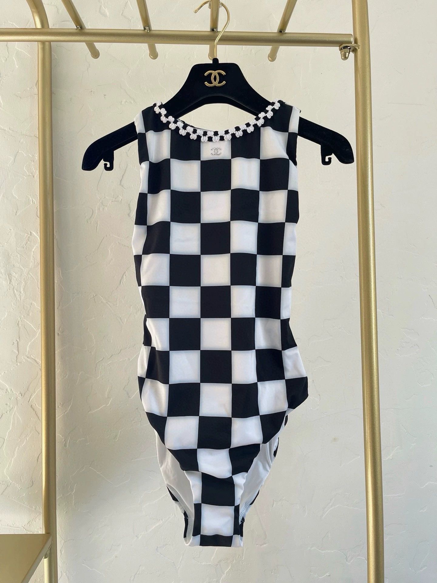 Chanel Chanel 2023 Black and White Checkered Swimsuit - dmc Size US 34 / EU 50 - 1 Thumbnail