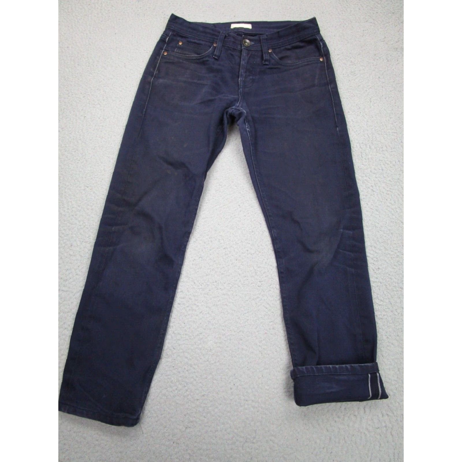 Denime VINTAGE Unbranded Jeans Men 30 Slim Straight Blue Denim Grunge 90s Style Regular Rise Mid 30x27 Size US 30 / EU 46 - 2 Thumbnail