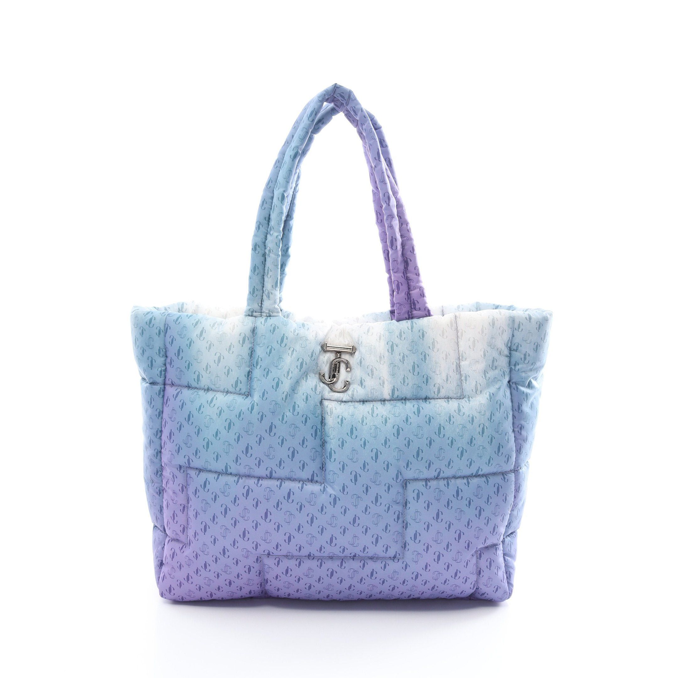 Jimmy Choo Laya Soft Tote Handbag Bag Nylon Purple Multicolor