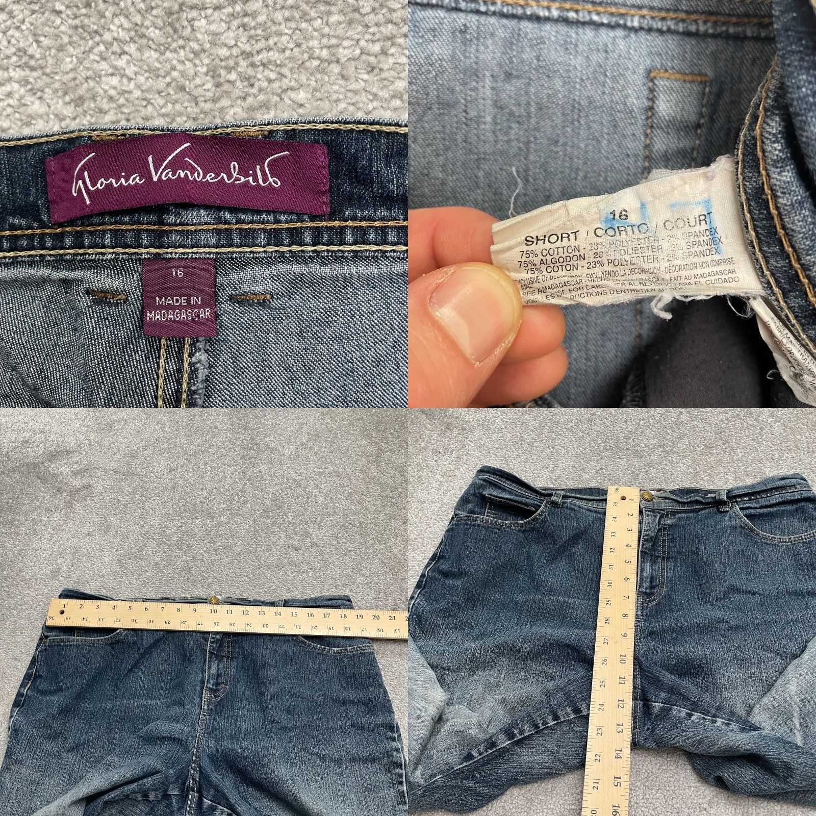 Gloria Vanderbilt Gloria Vanderbilt Jeans Womens 16 Short Blue Straight Denim Cotton 38x28 Casual 5-Pocket Design Baggy? Size 38" / US 16 / IT 52 - 8 Thumbnail