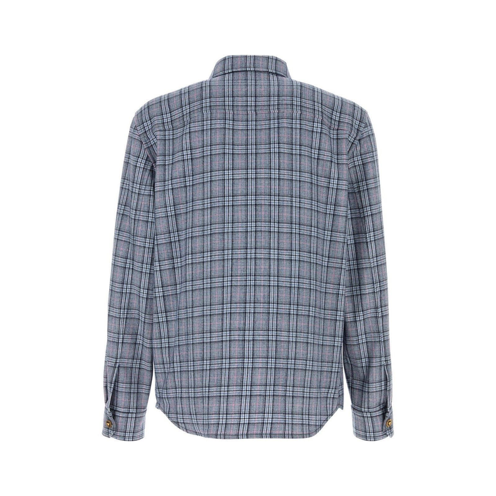 Versace VERSACE Check Embroidered Wool Shirt New & Authentic (Men's Size US M / EU 48-50 / 2 - 2 Thumbnail