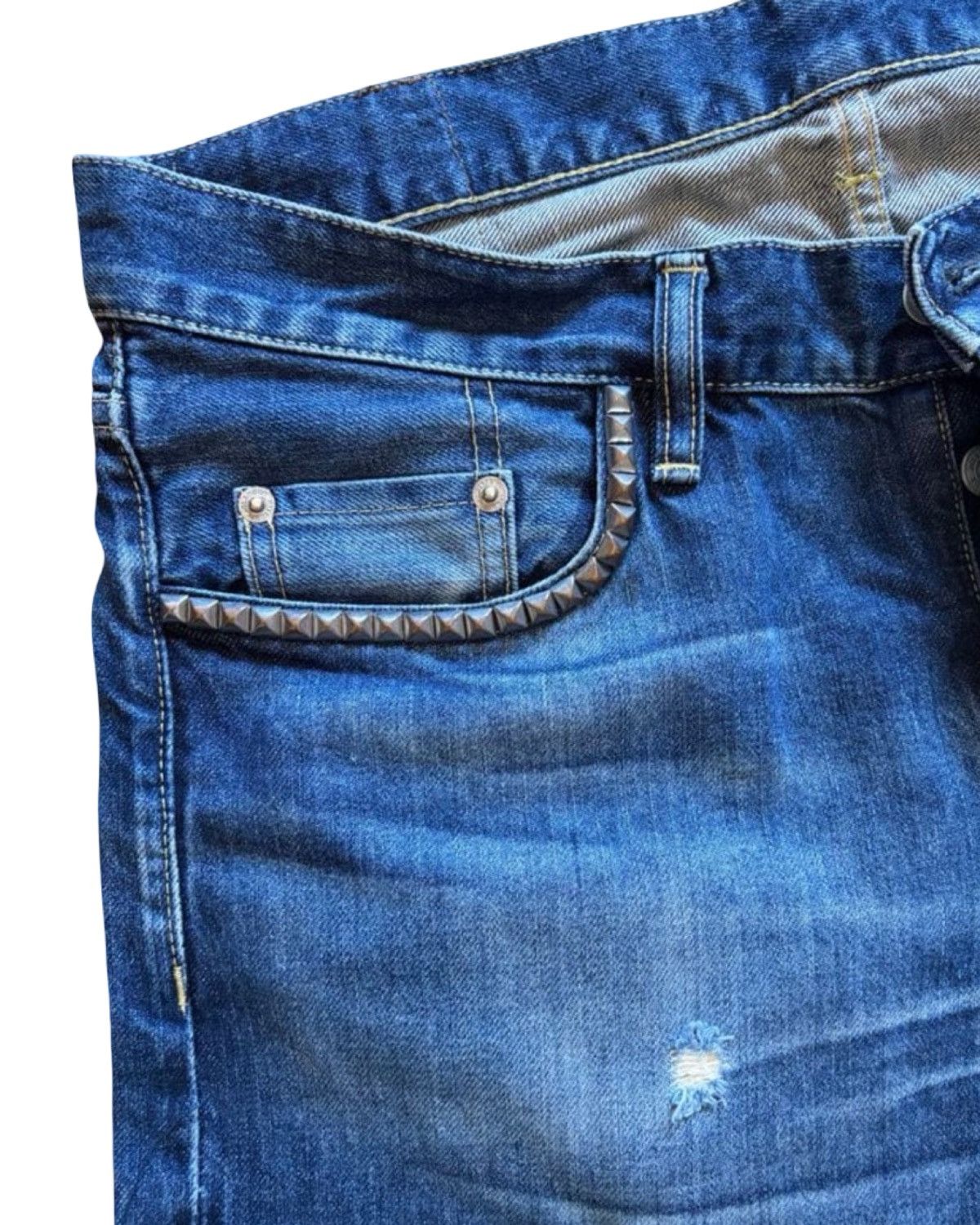 Hysteric Glamour Distressed Studded Indigo Denim Jeans Size US 32 / EU 48 - 3 Thumbnail