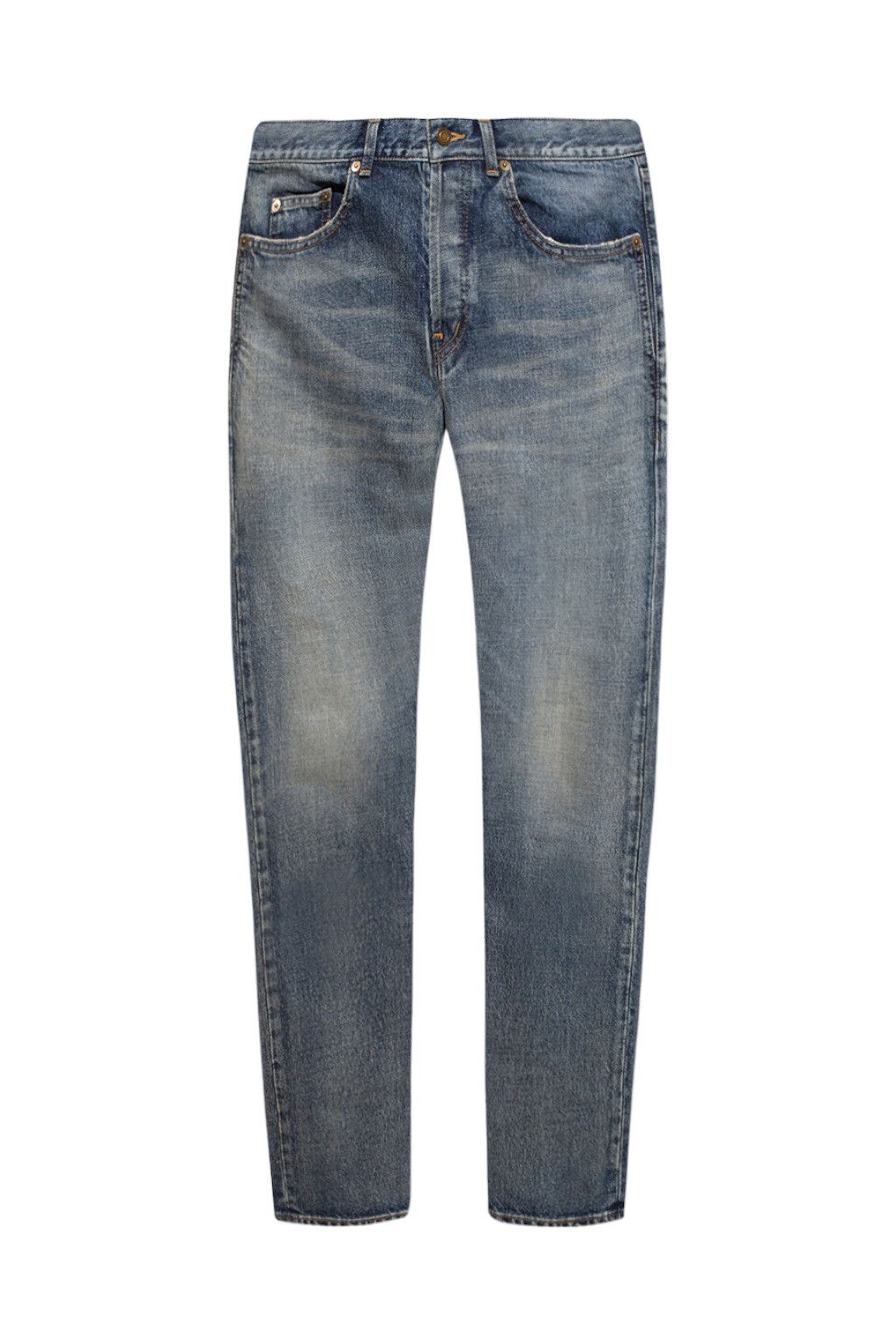image of Saint Laurent Paris Saint Laurent Stonewashed Blue Denim Jeans, Men's (Size 33)