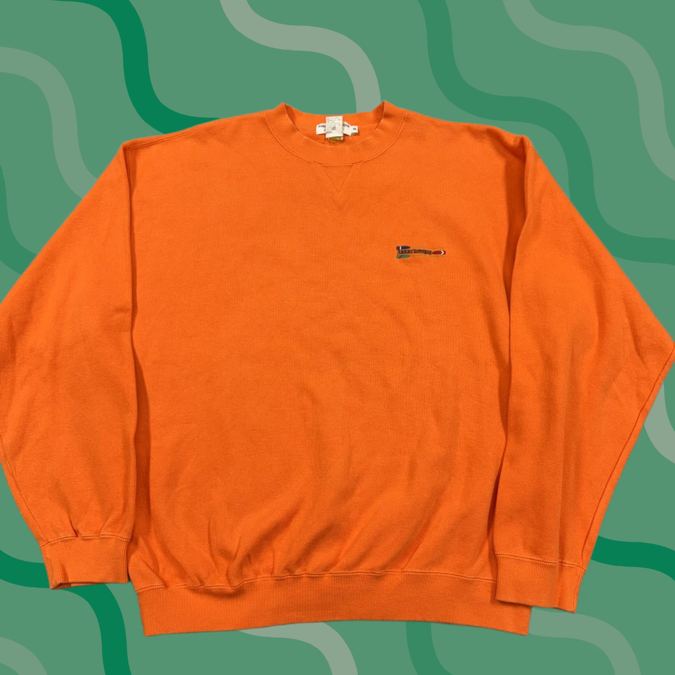 Abercrombie & Fitch Abercrombie & Fitch Sweater Mens XL Orange Crewneck Cotton Knit Pullover Vintage Knit Pullover Crew Neck Solid Logo Casual Fall Mens XL Orange S Size US XL / EU 56 / 4 - 1 Thumbnail